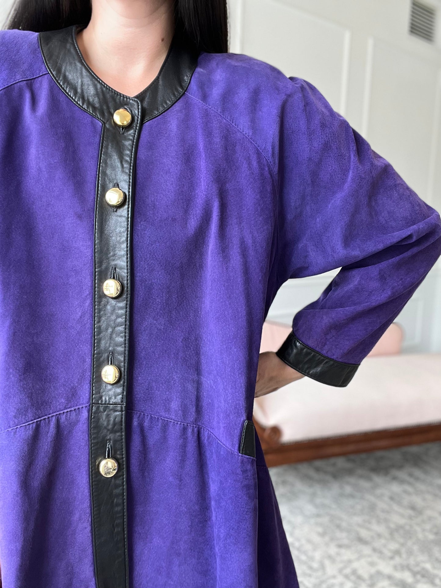 Vintage Danier Leather Purple Jacket - Size L