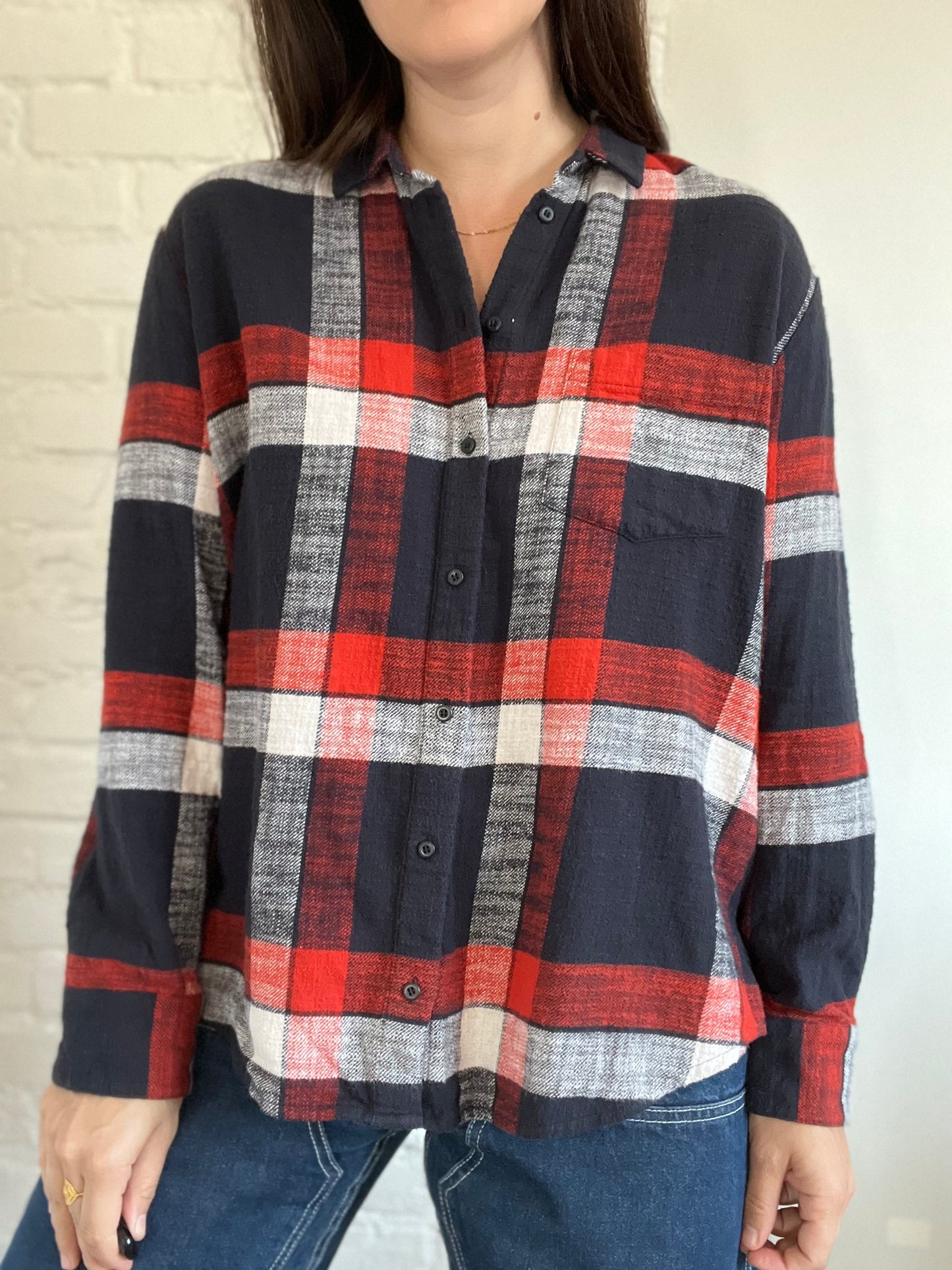 Madewell Plaid Button-Up - Size L