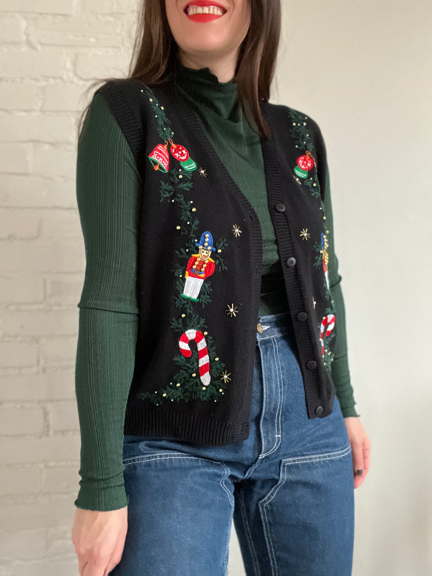 Nutcracker Knit Vest - M