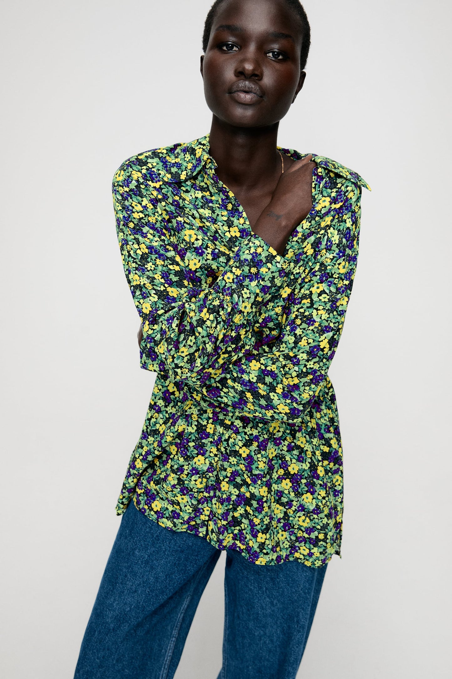 Colourful Floral Button-Up - Size S