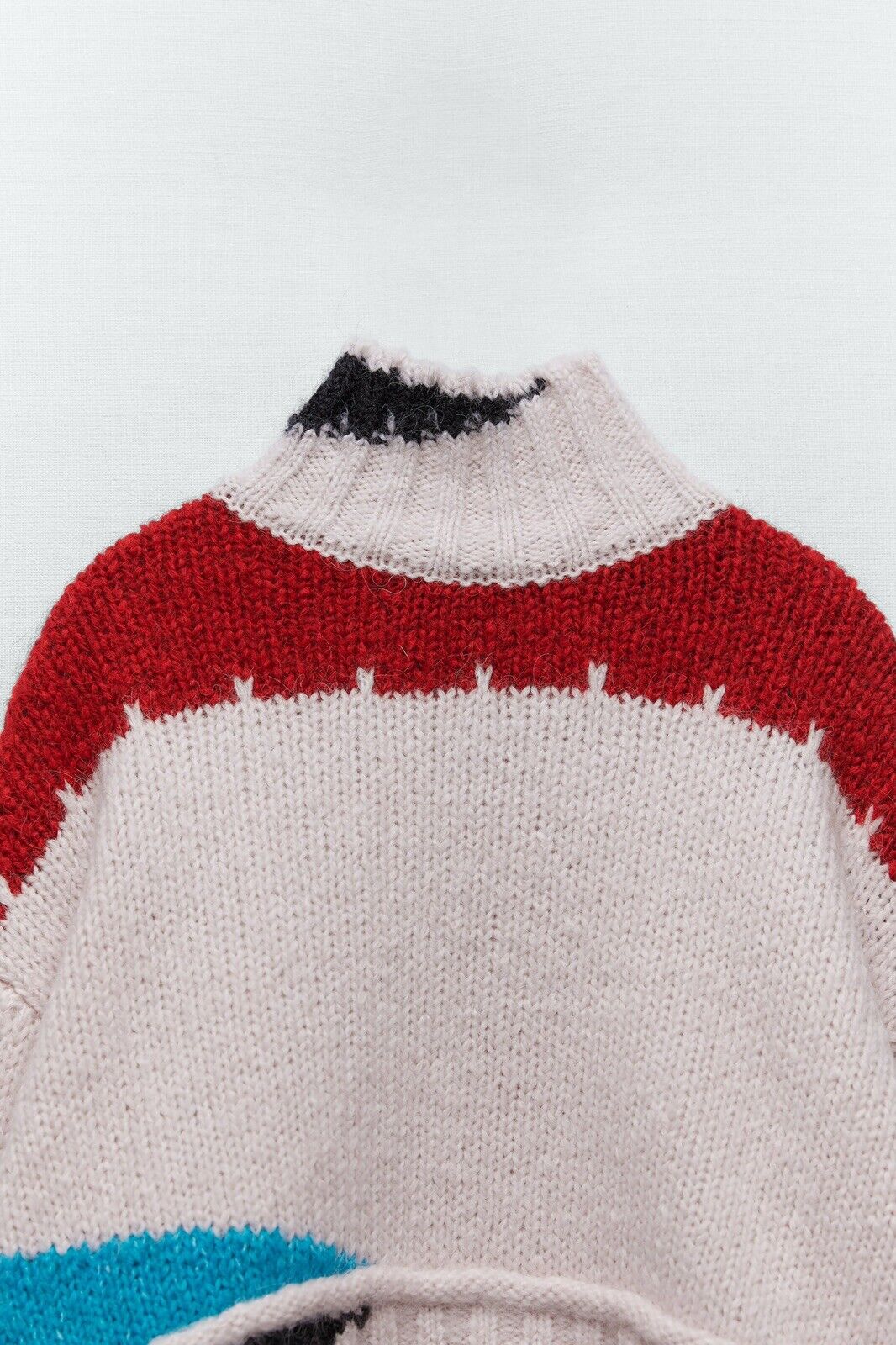 Pink Chunky Turtleneck Crop Sweater - S