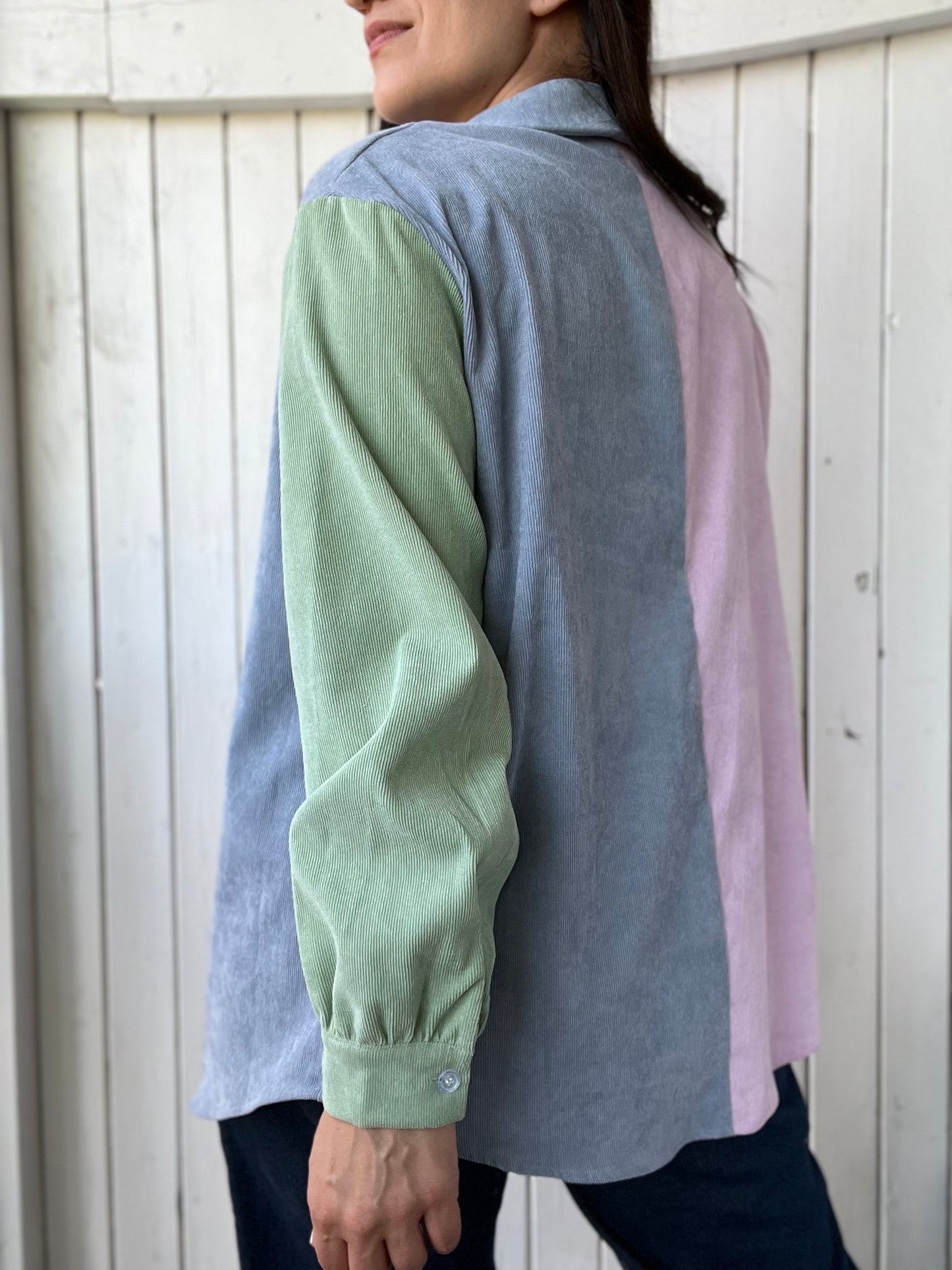 Colour Block Cord Button Up - Size M/L