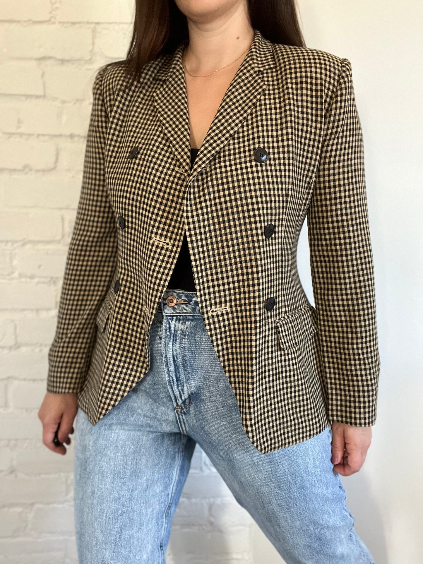 Vintage Holt Renfrew Gingham Blazer - Size 6