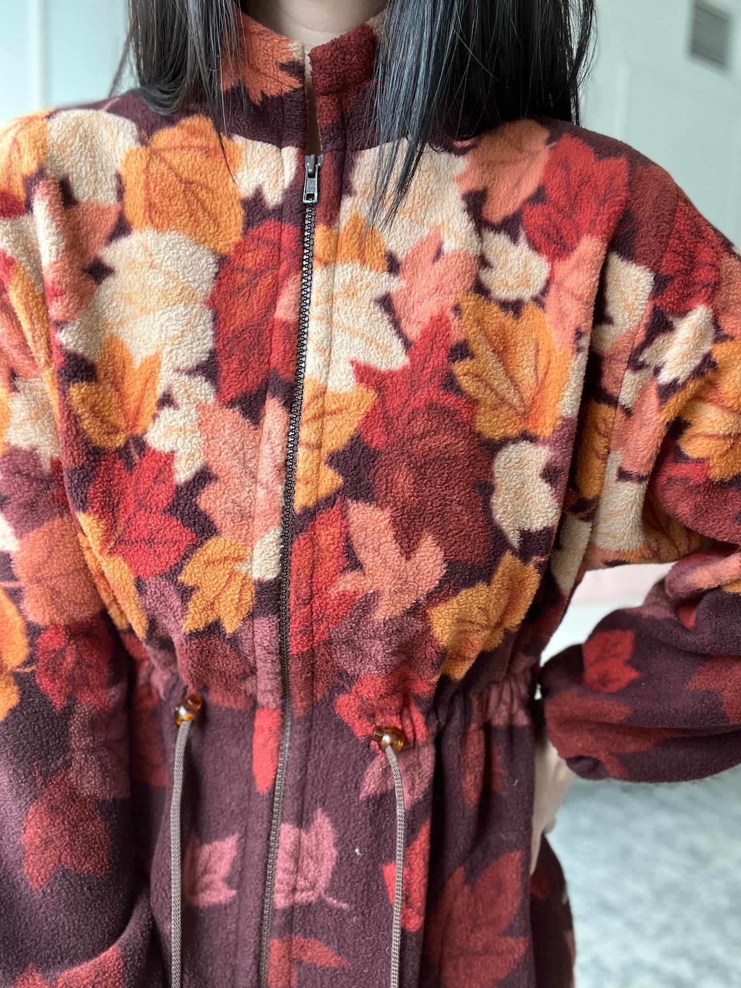 Fall Leaves Fleece Jacket - Size L