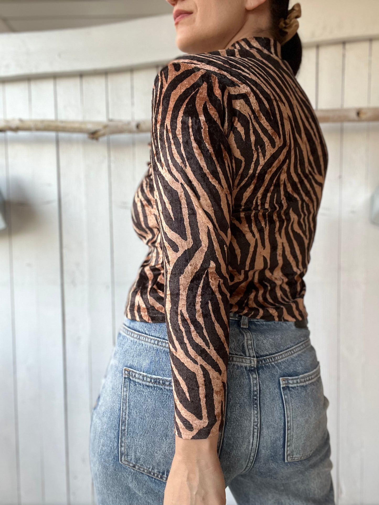 Velvet Zebra Crop Top - Size S