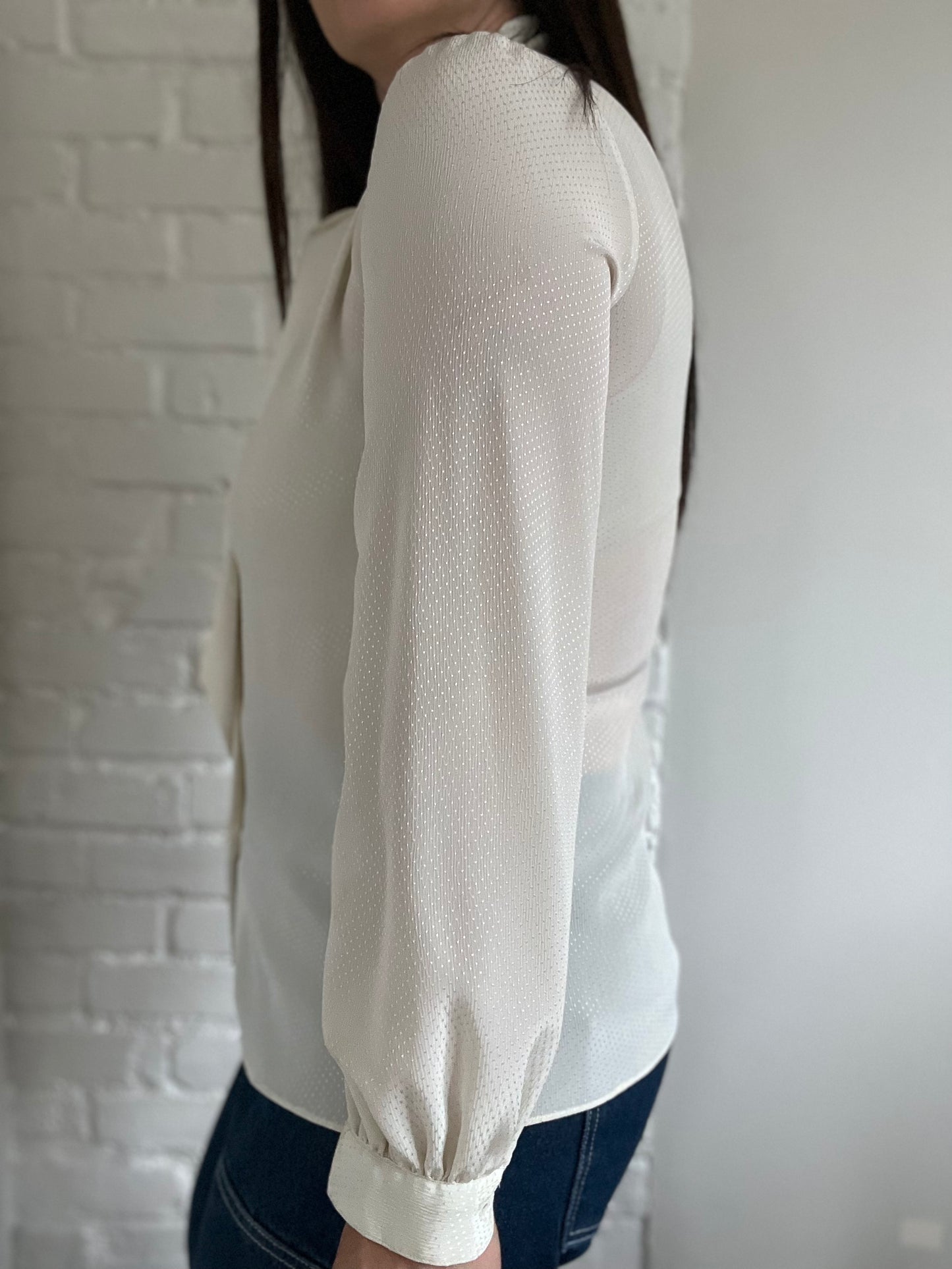 80s Givenchy Dotted Blouse - Size L