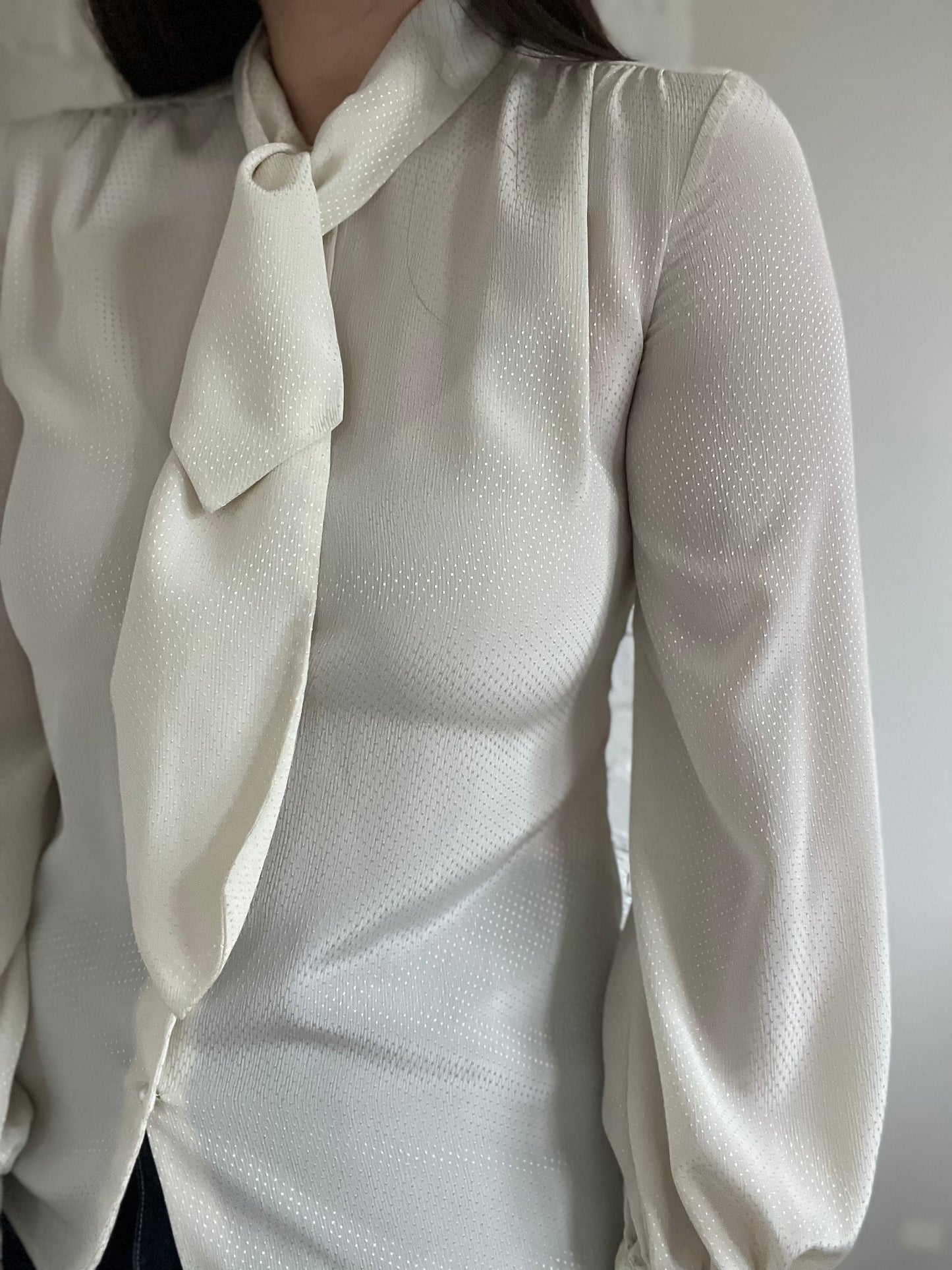 80s Givenchy Dotted Blouse - Size L