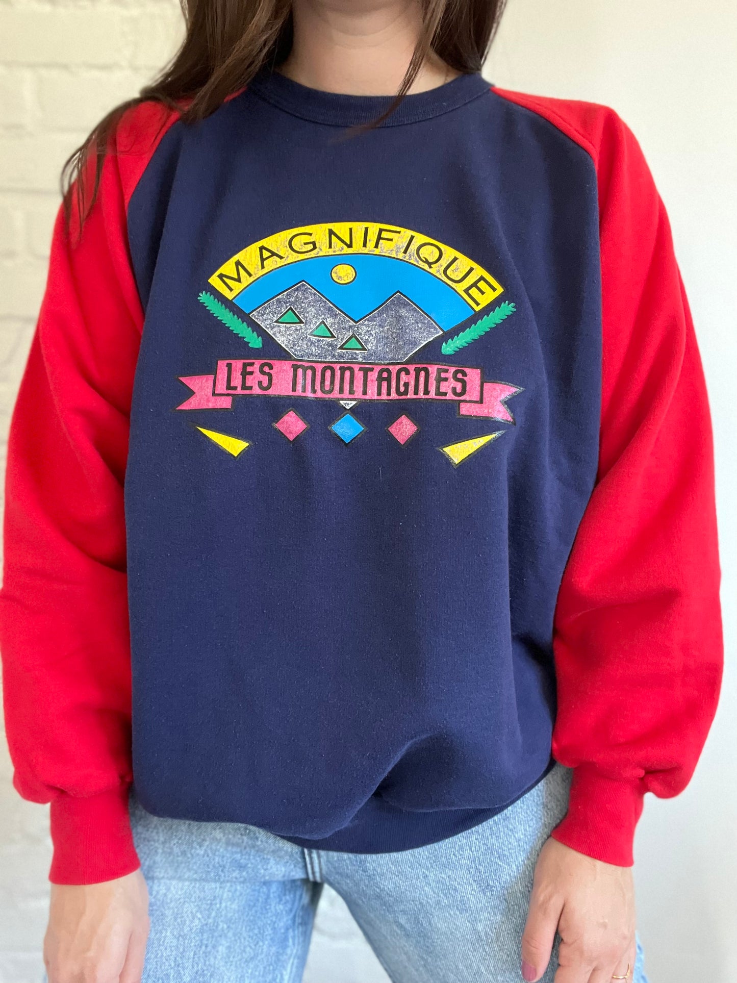 Vintage Les Montagnes Crewneck - Size XL