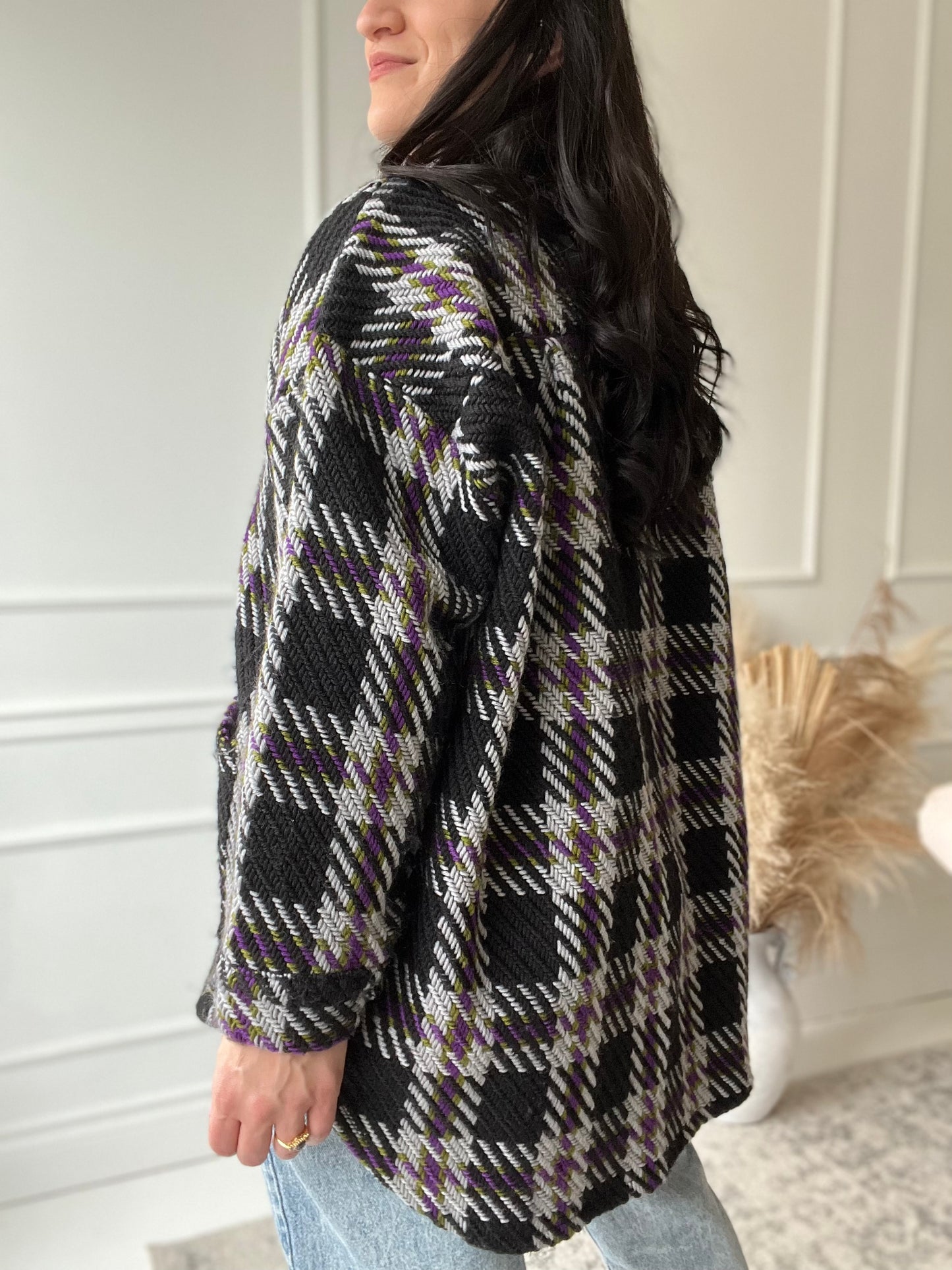 Boxy Fall Tweed Shacket  - Size XL