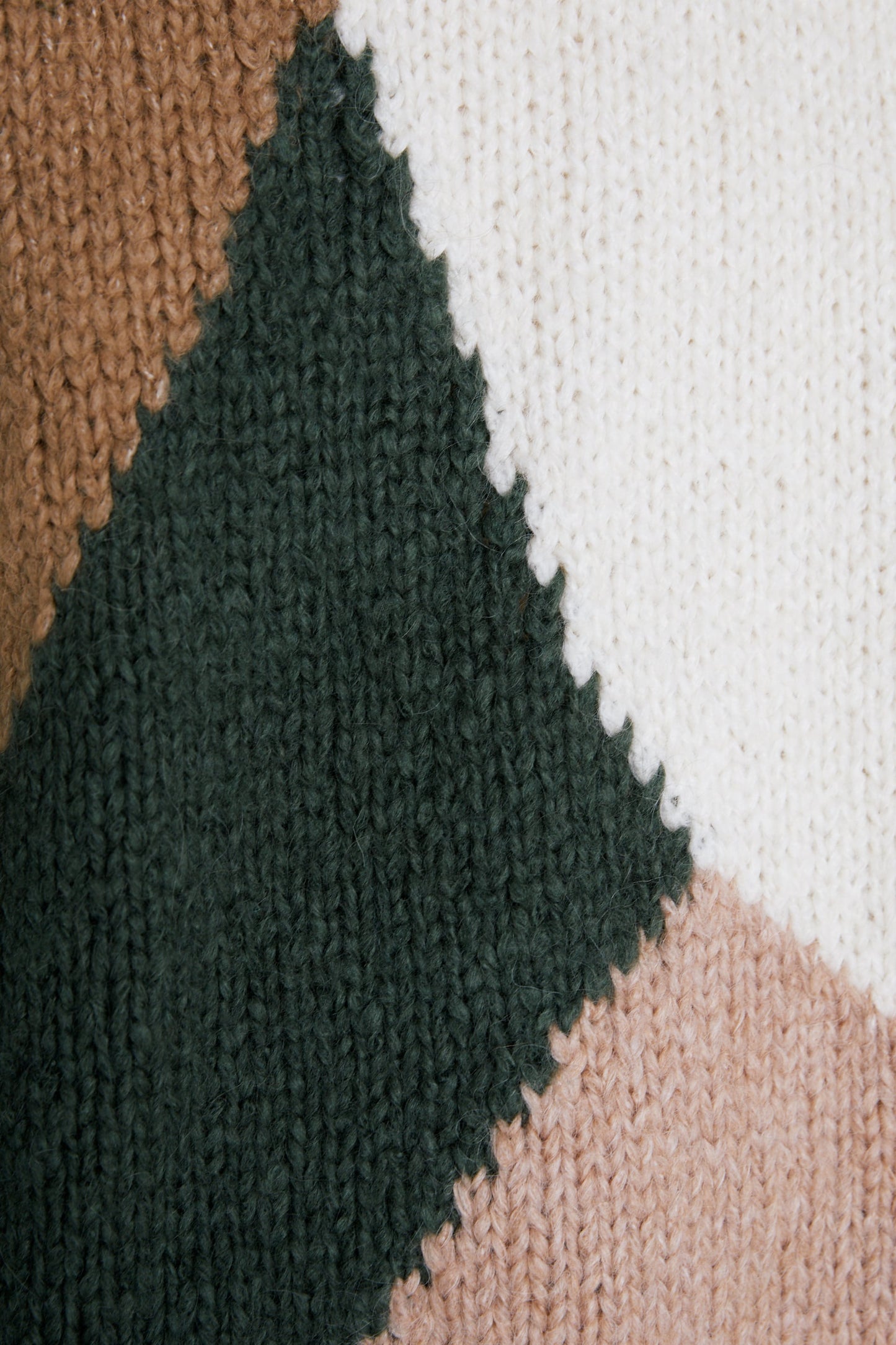 Geometrical Green and Blush Knit - Size L