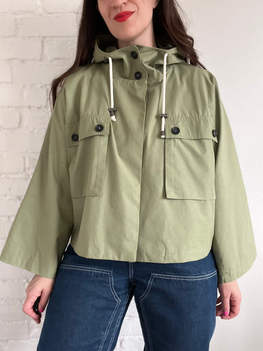 Boxy Olive Rain Jacket - XL