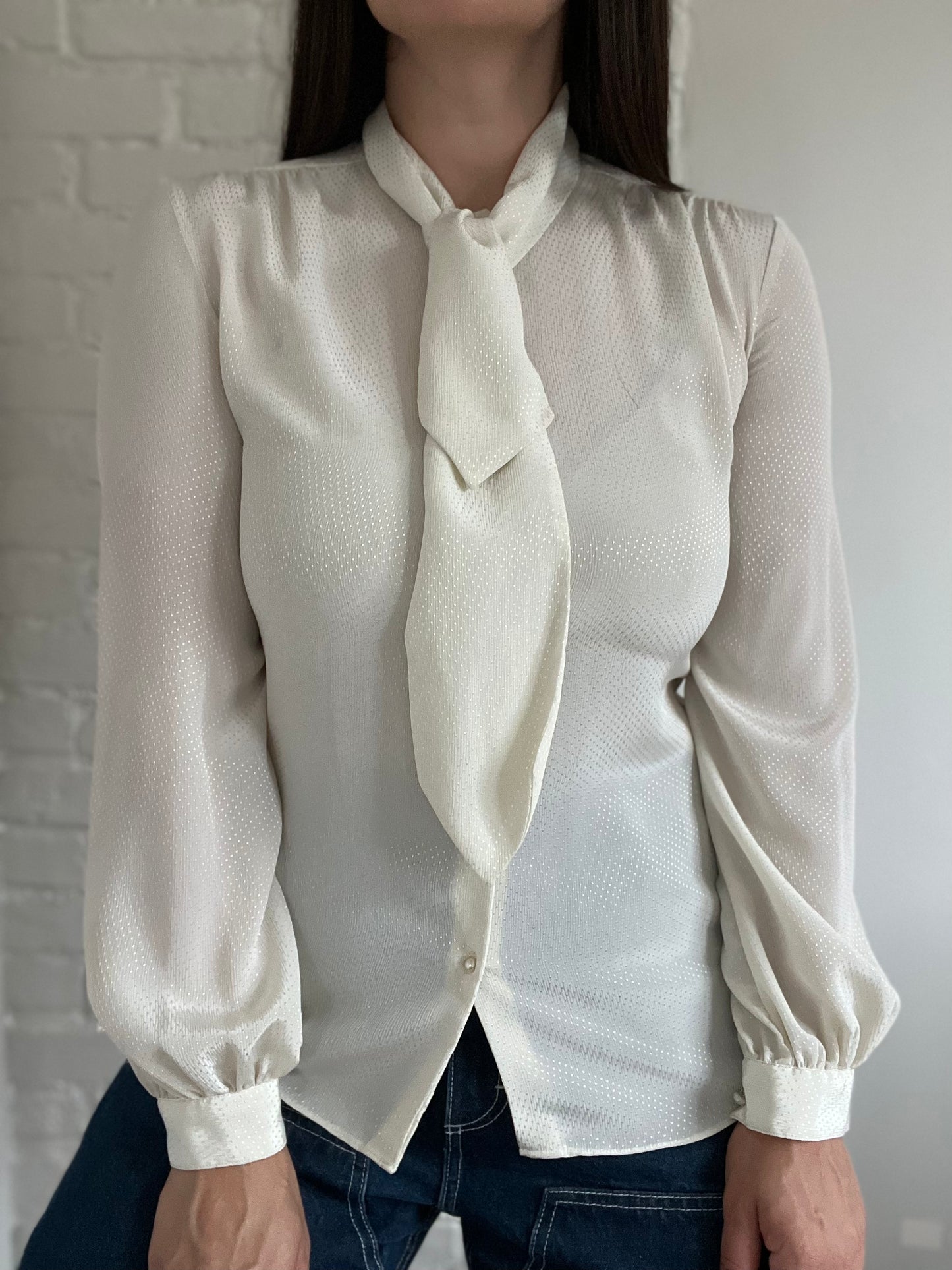 80s Givenchy Dotted Blouse - Size L