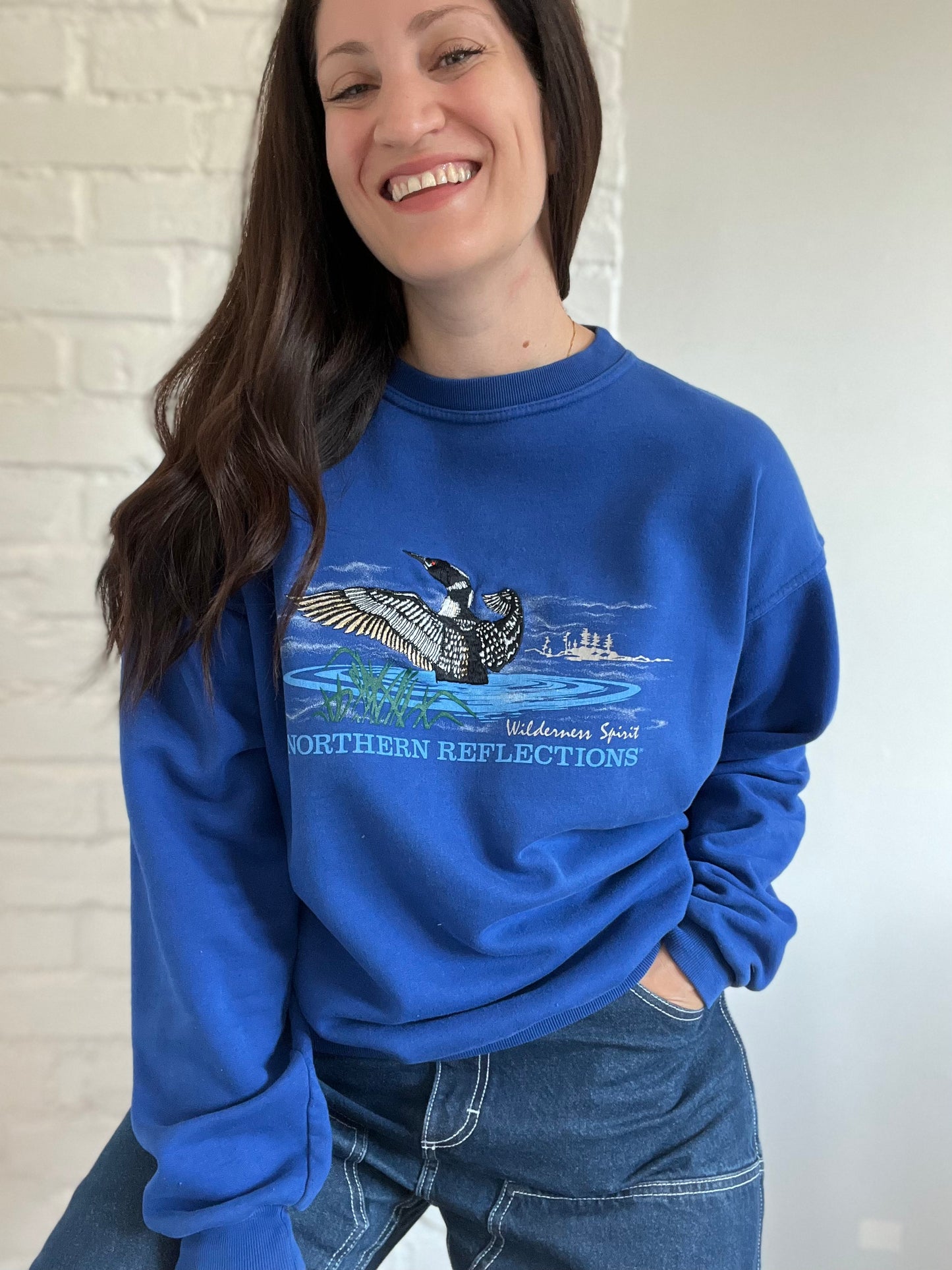 90s Northern Reflections Loon Sweater - Size XL