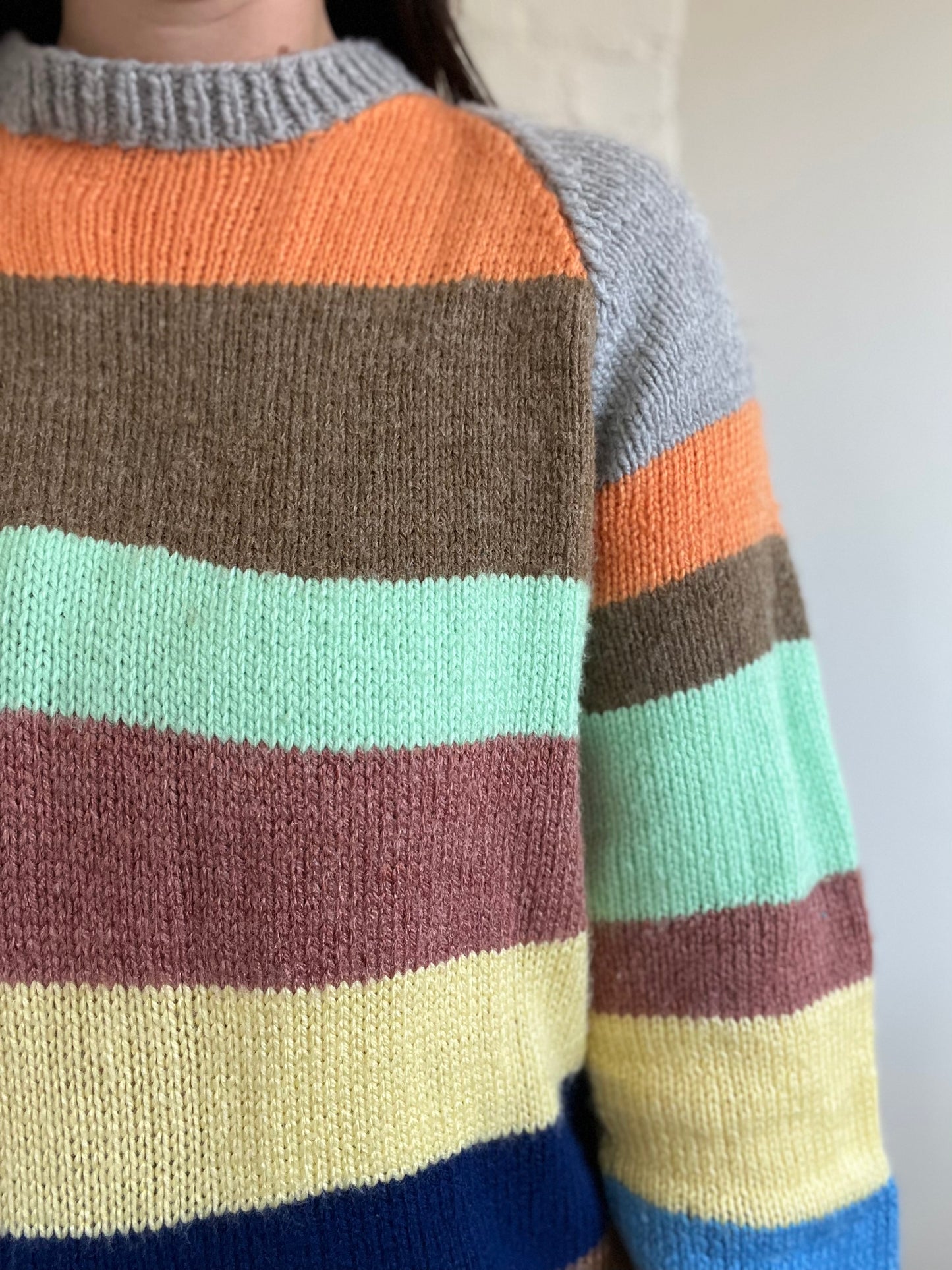 Varsity Striped Chunky Sweater - Size XL