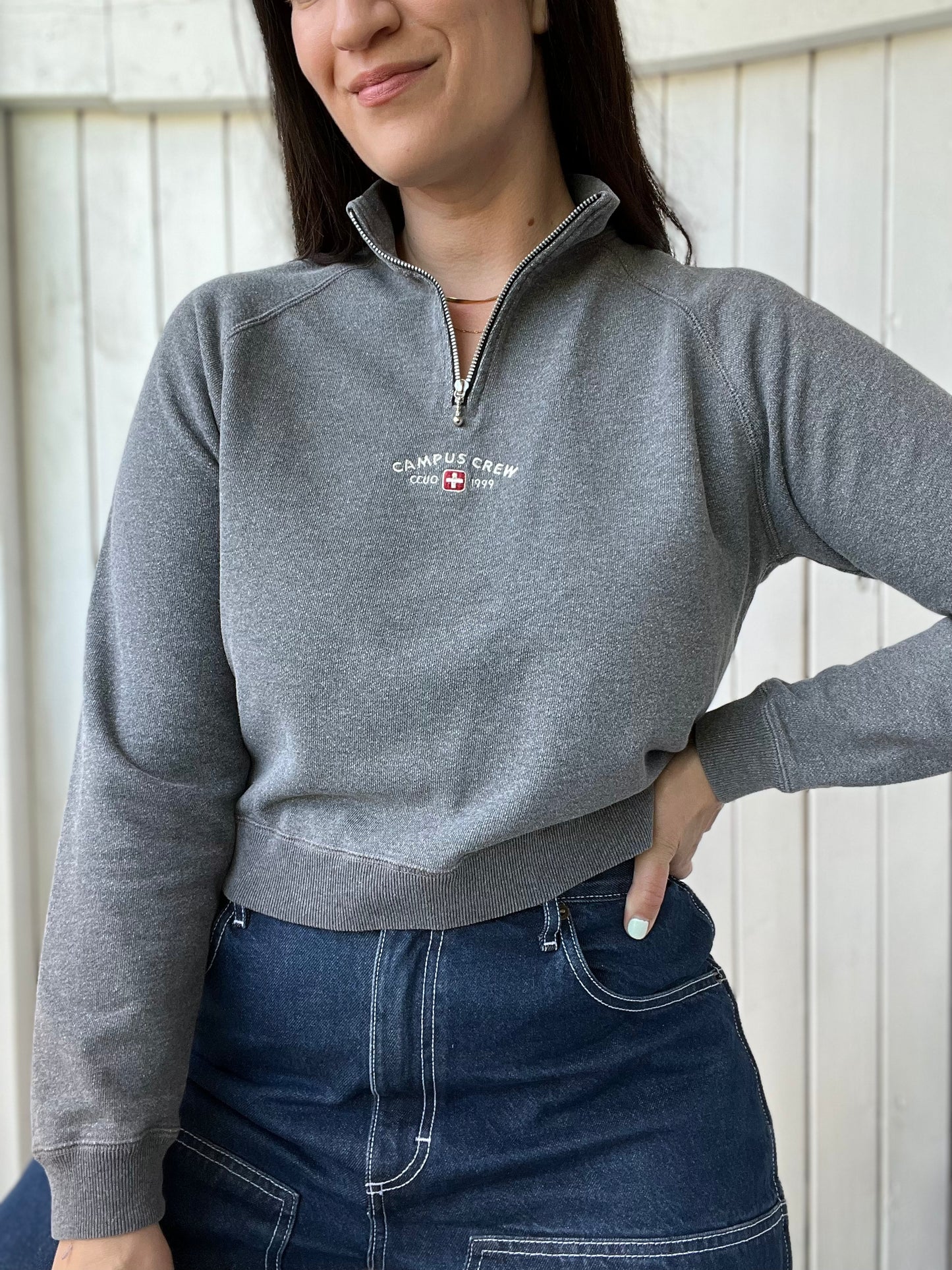 Campus Crew Crop Pullover - Size S