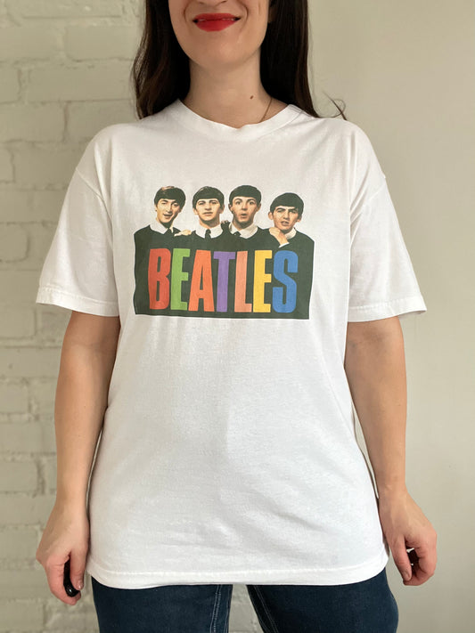 90s Beatles Rainbow T-shirt - XL