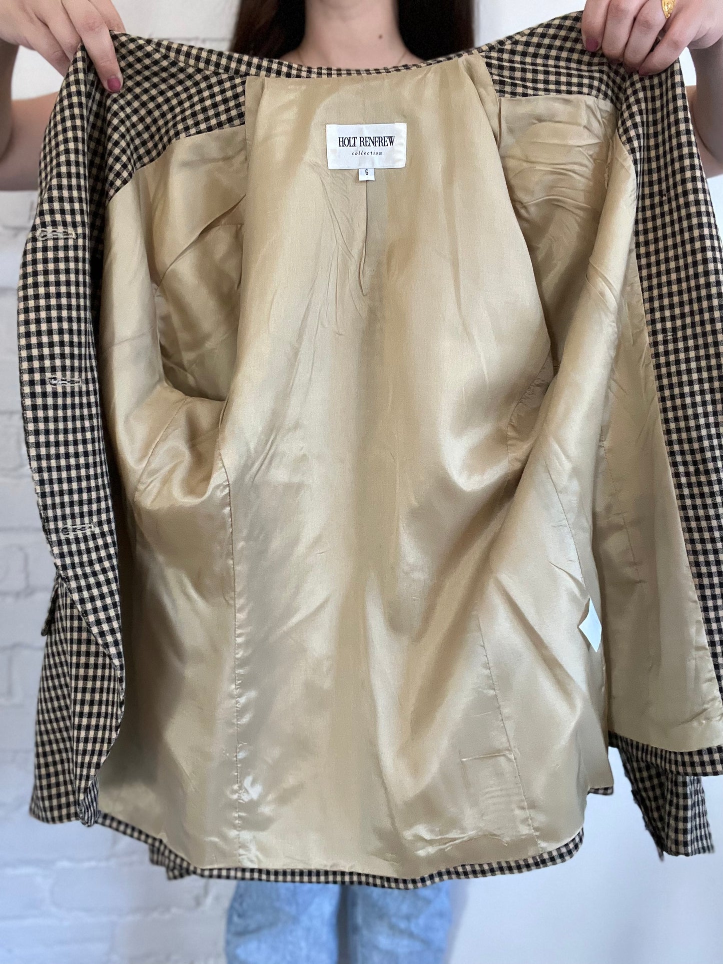 Vintage Holt Renfrew Gingham Blazer - Size 6
