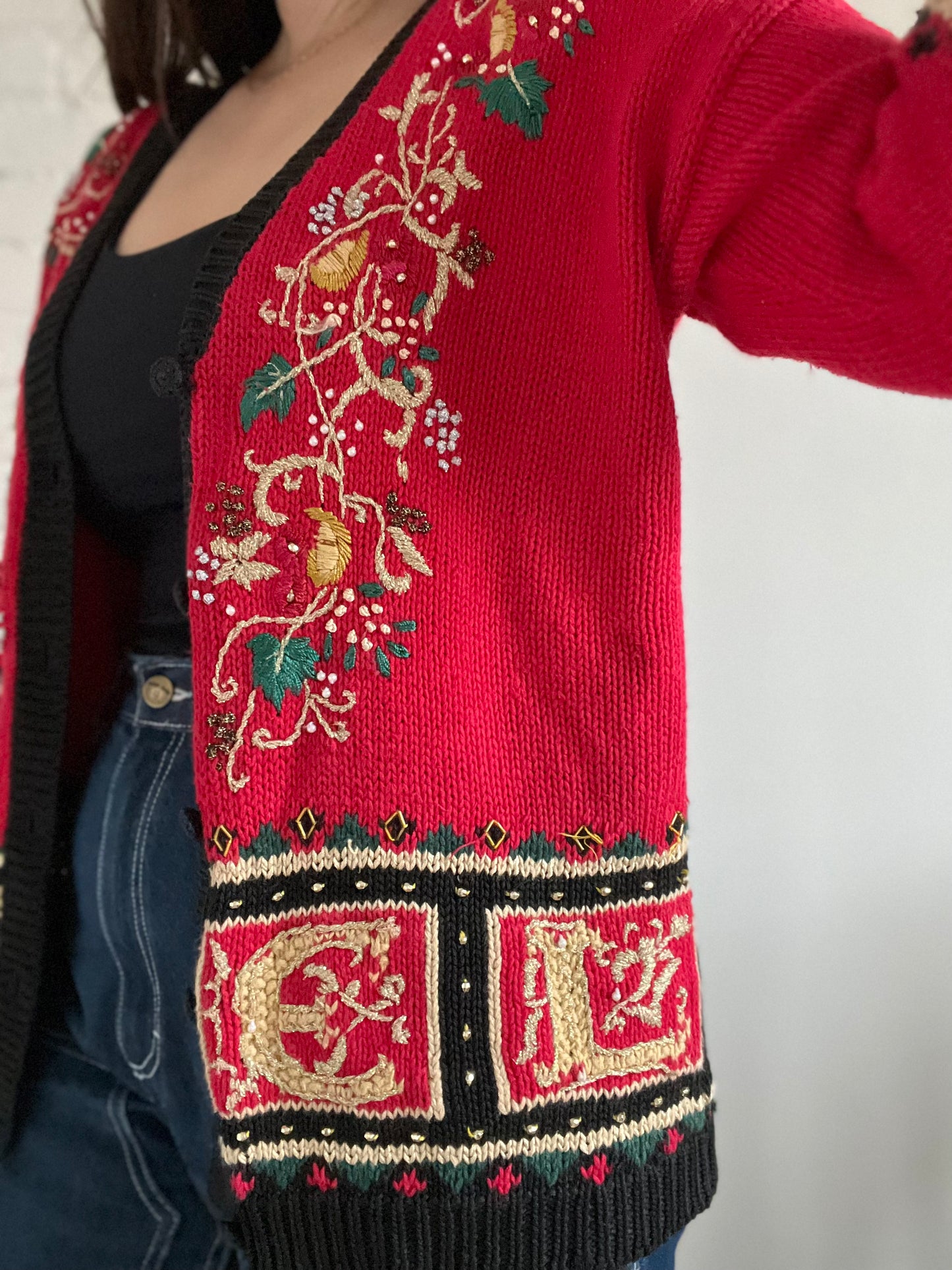 Striking Noel Knit Sweater - L