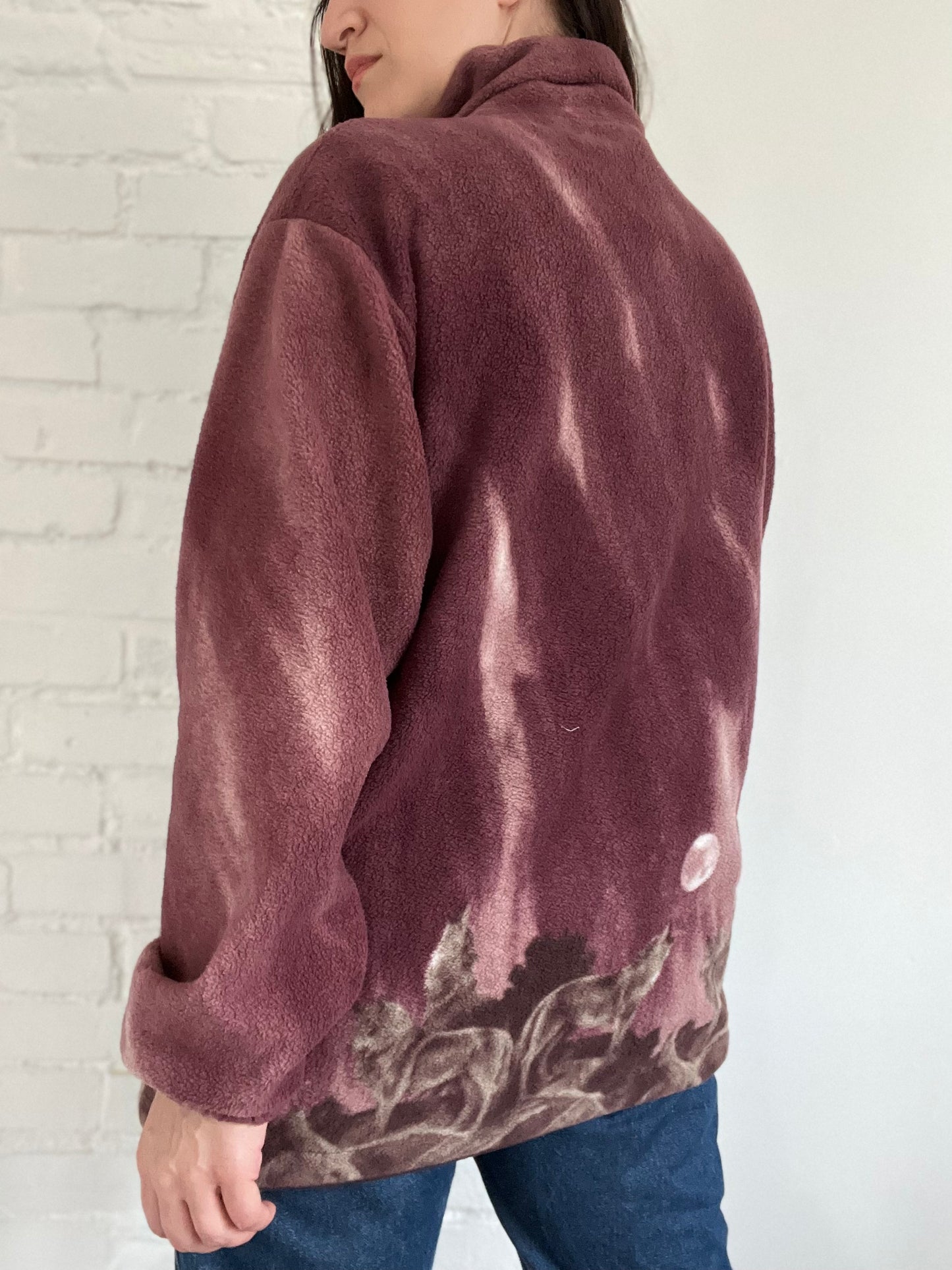 Night Sky Wolf Fleece Jacket  - Size XL