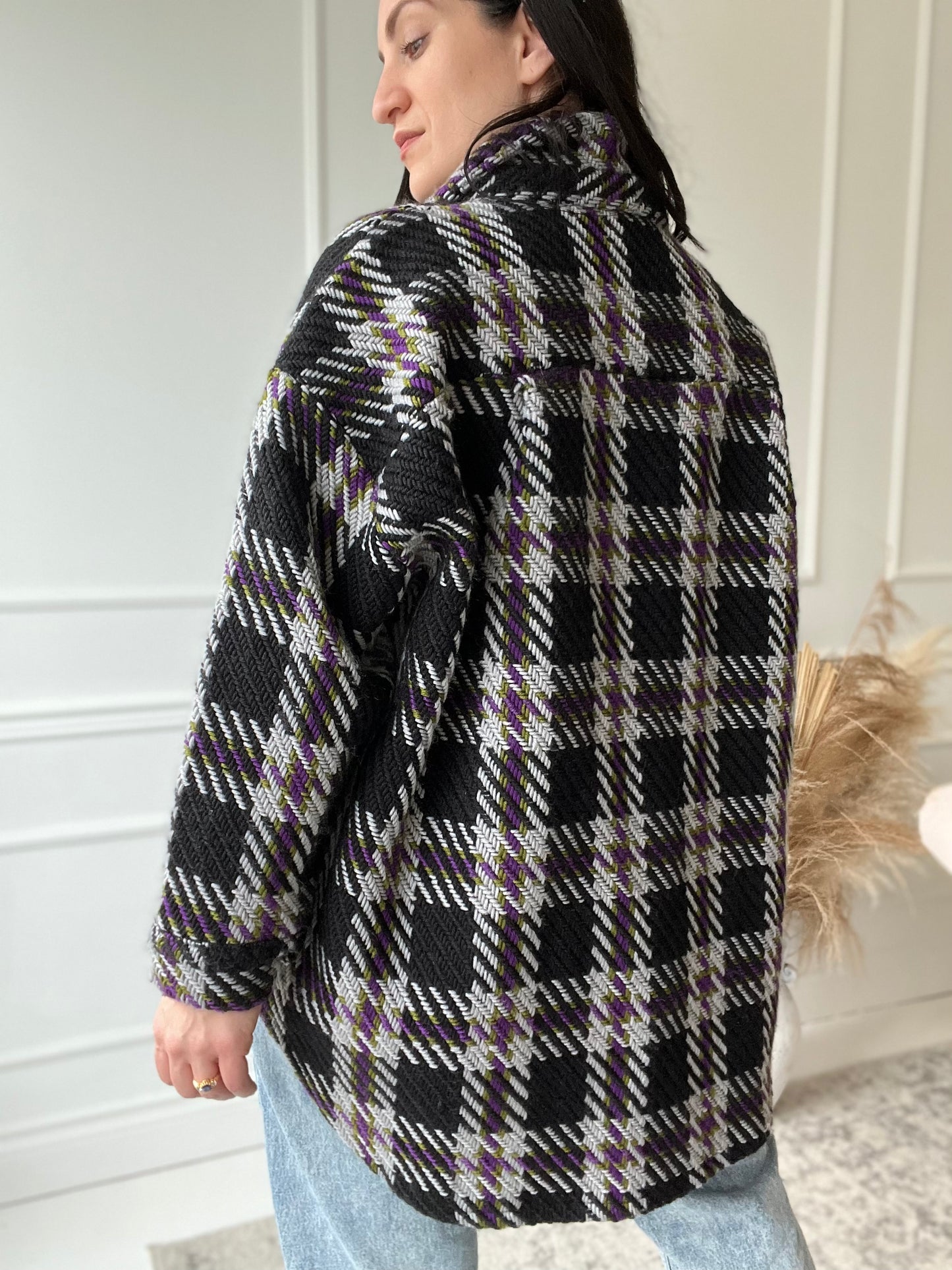 Boxy Fall Tweed Shacket  - Size XL