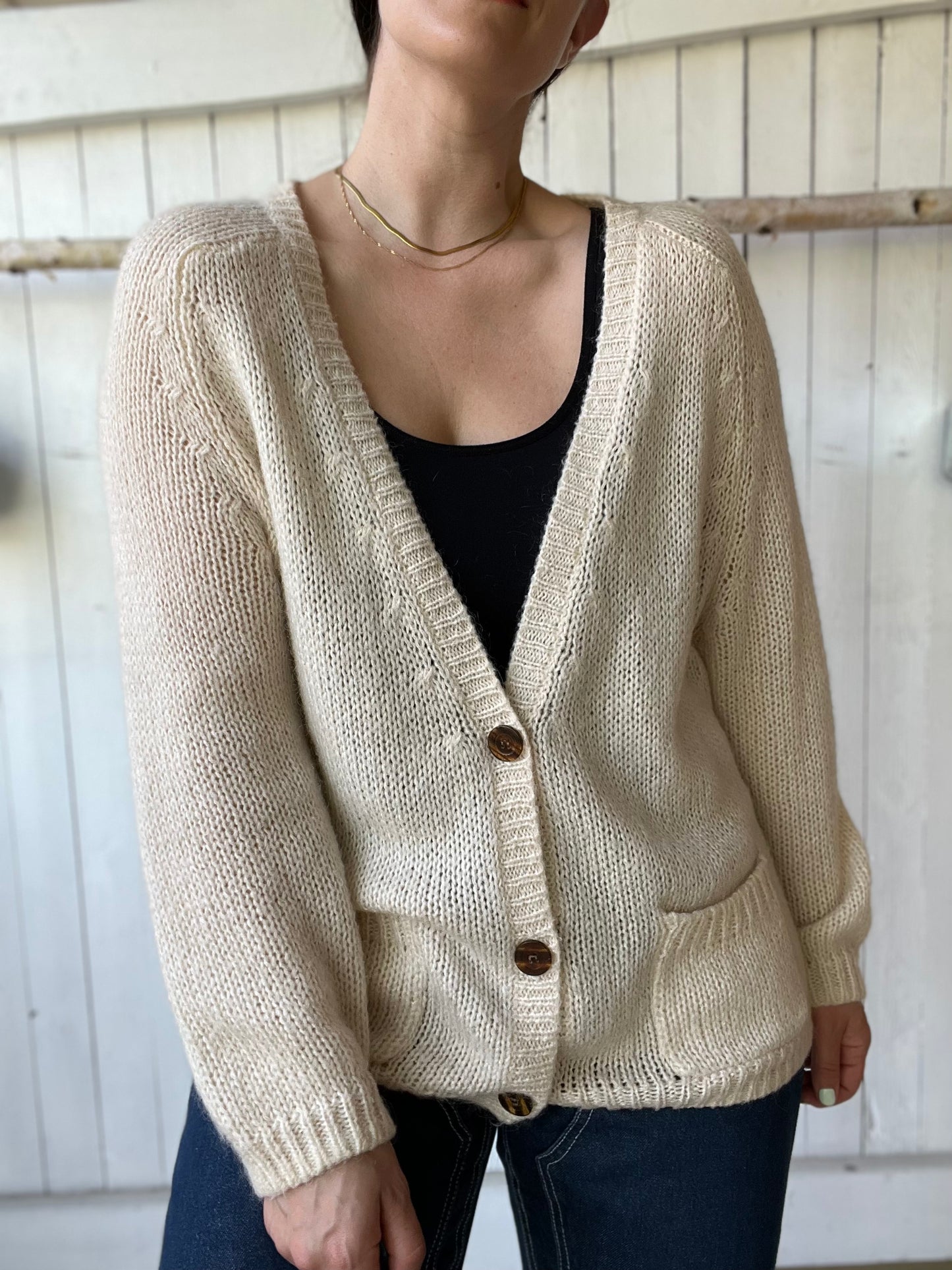 Mohair Wool Vintage Cardigan - Size O/S