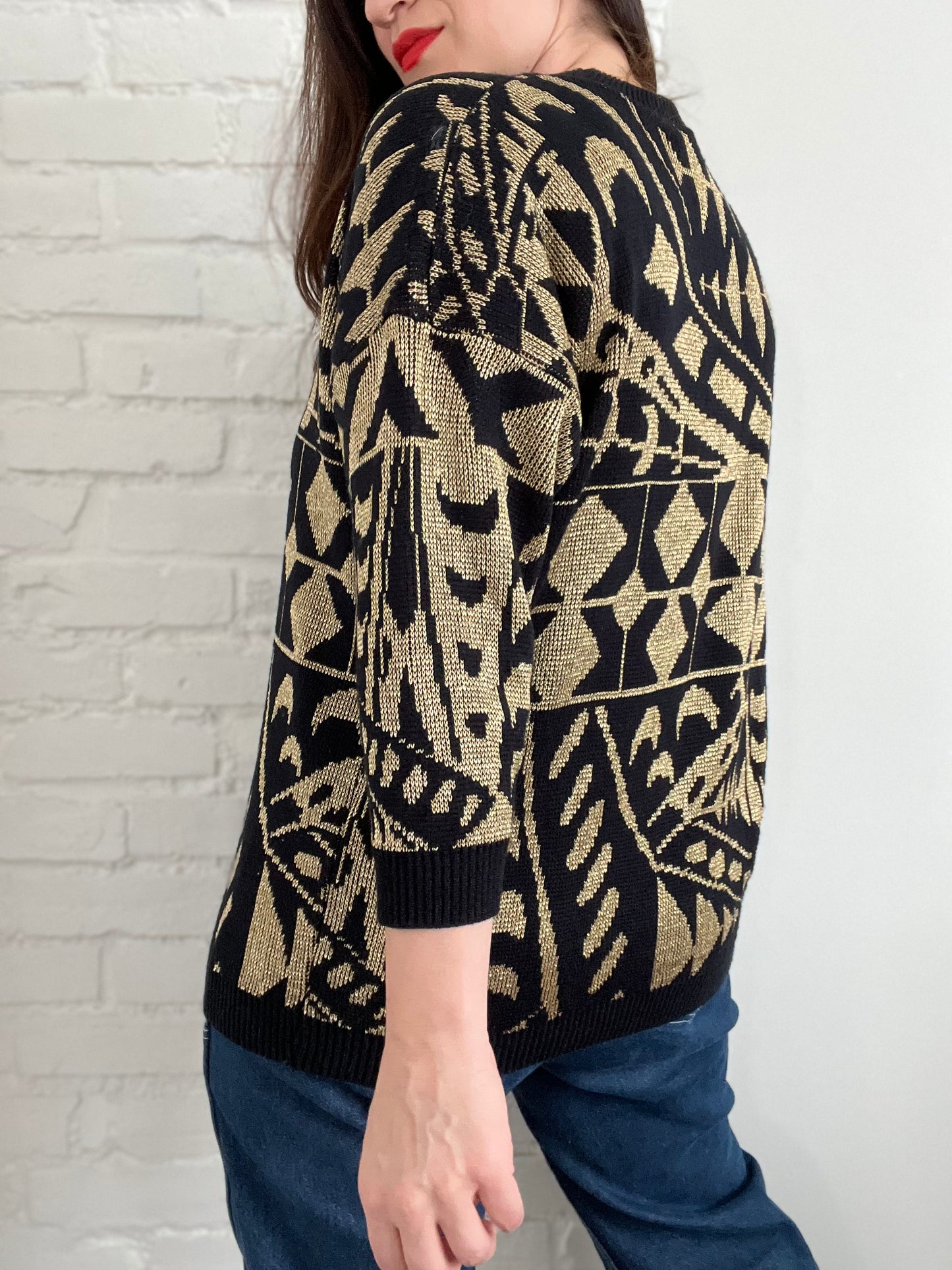 Metallic Moon Knit Sweater - M/L