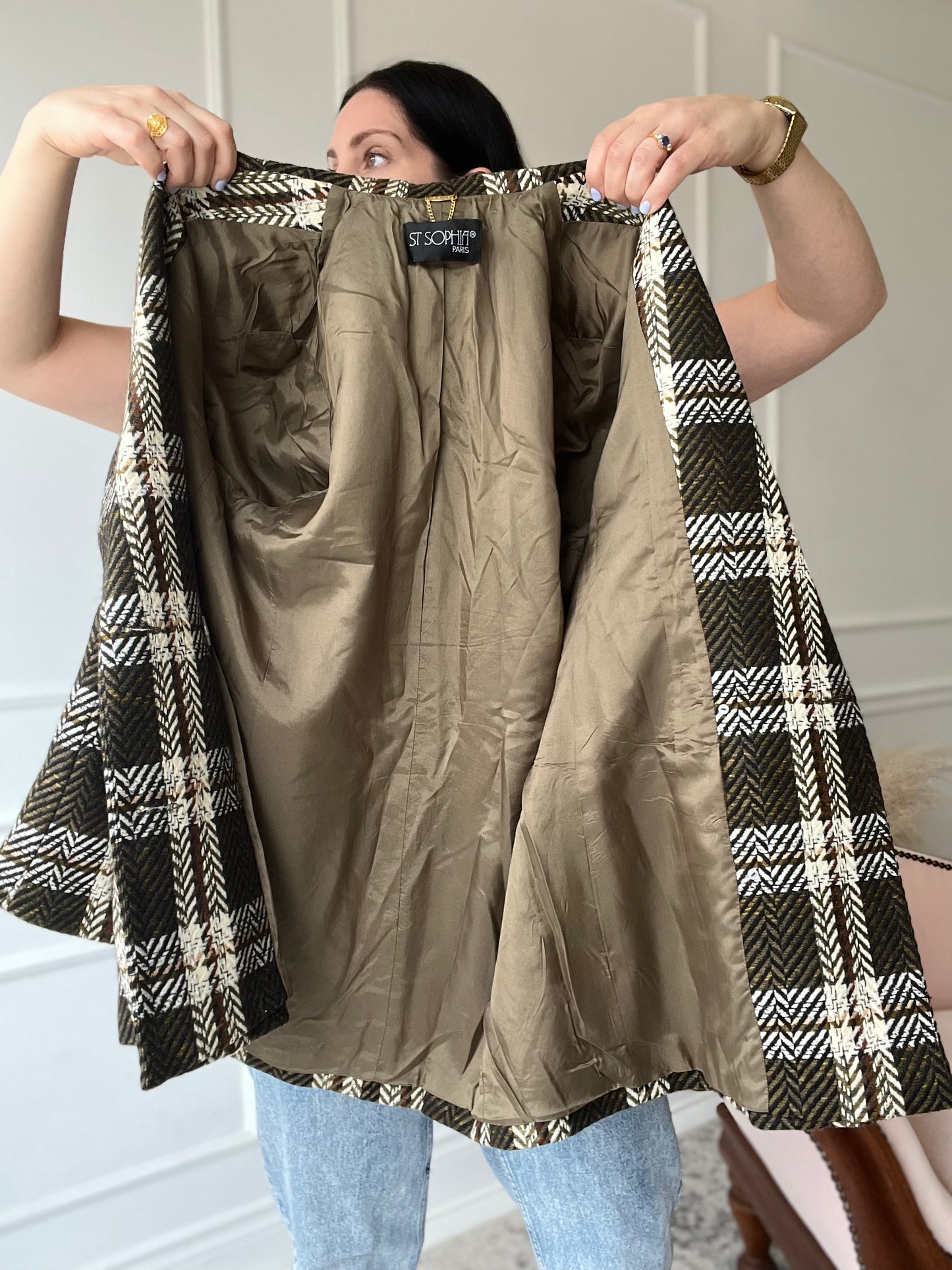 Vintage St. Sophia Paris Tweed Crest Blazer - Size M