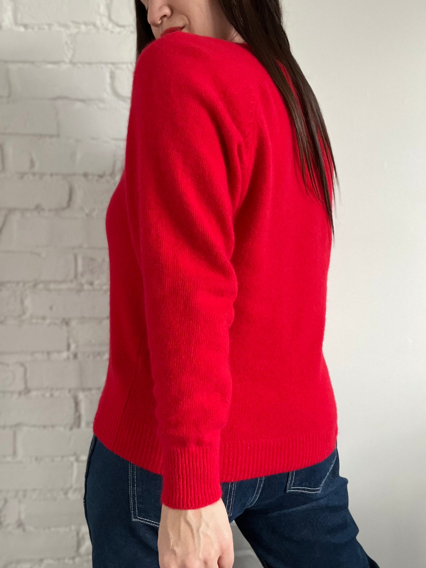 Cashmere Red & Gold Cardigan - S