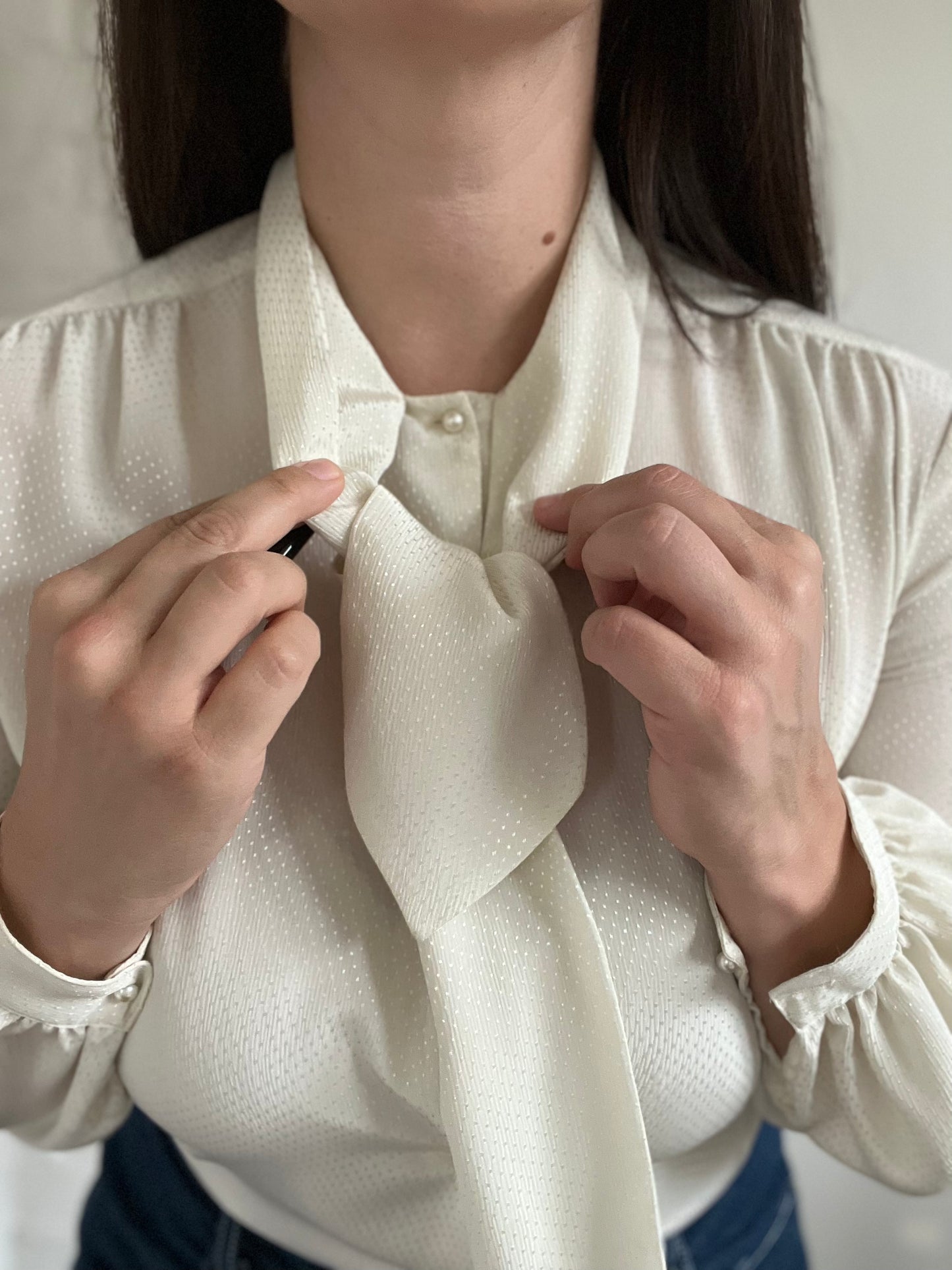 80s Givenchy Dotted Blouse - Size L