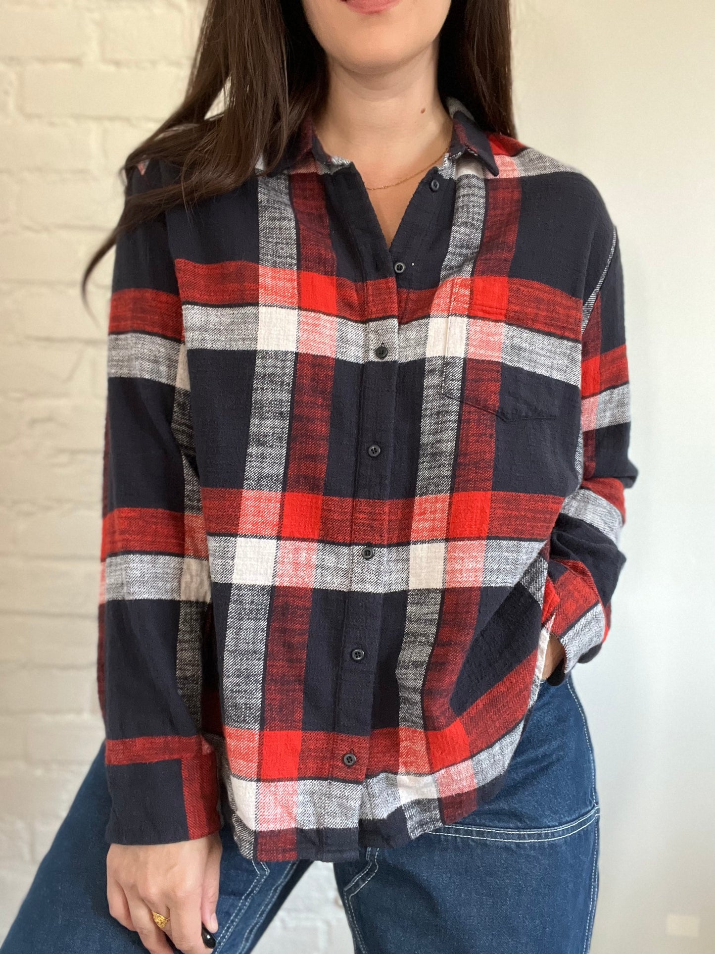 Madewell Plaid Button-Up - Size L