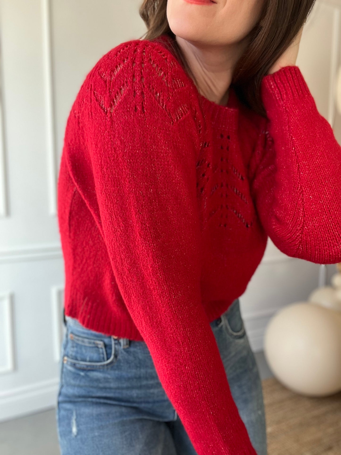 Apple Red Cozy Crop - Size M