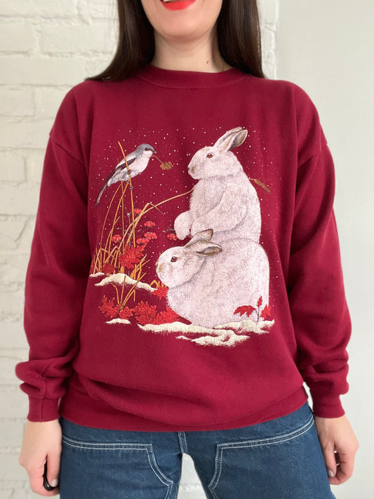 Northern Shrike & Bunnies Crewneck - L