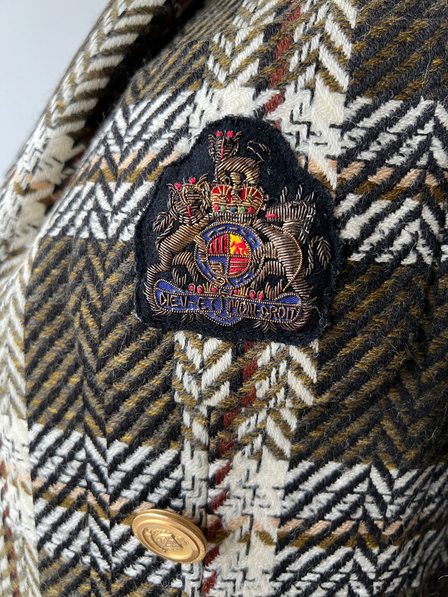 Vintage St. Sophia Paris Tweed Crest Blazer - Size M