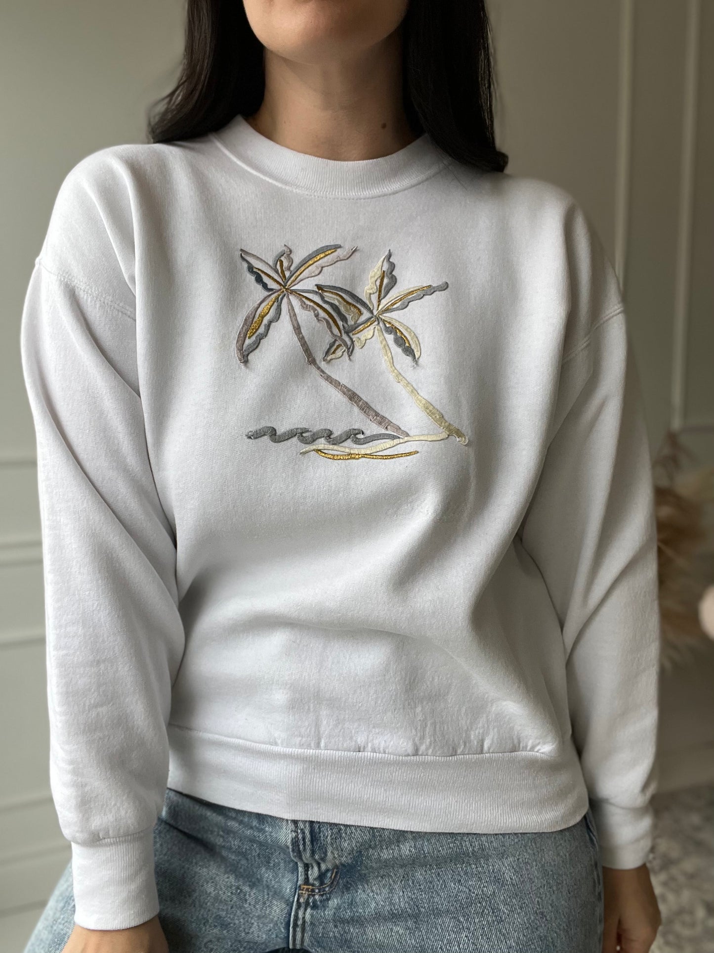 White Miami Wave Sweater - Size M