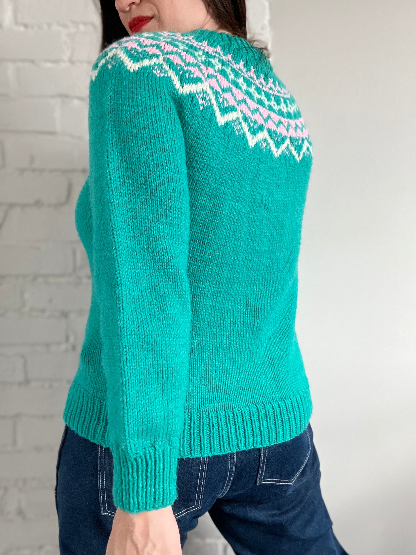Turquoise Emerald Holiday Knit - S/M