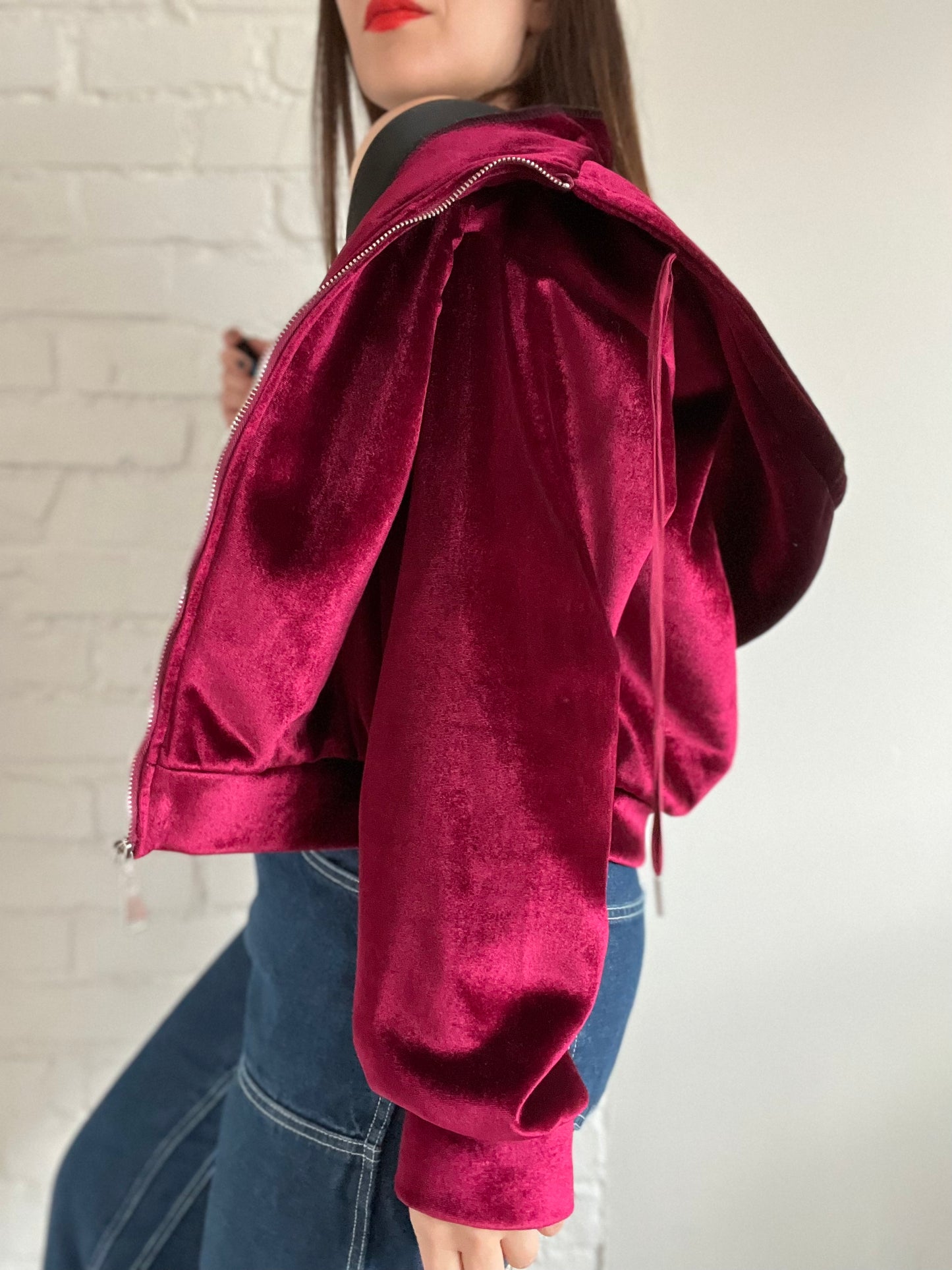 Velvet Puffer Jacket - L