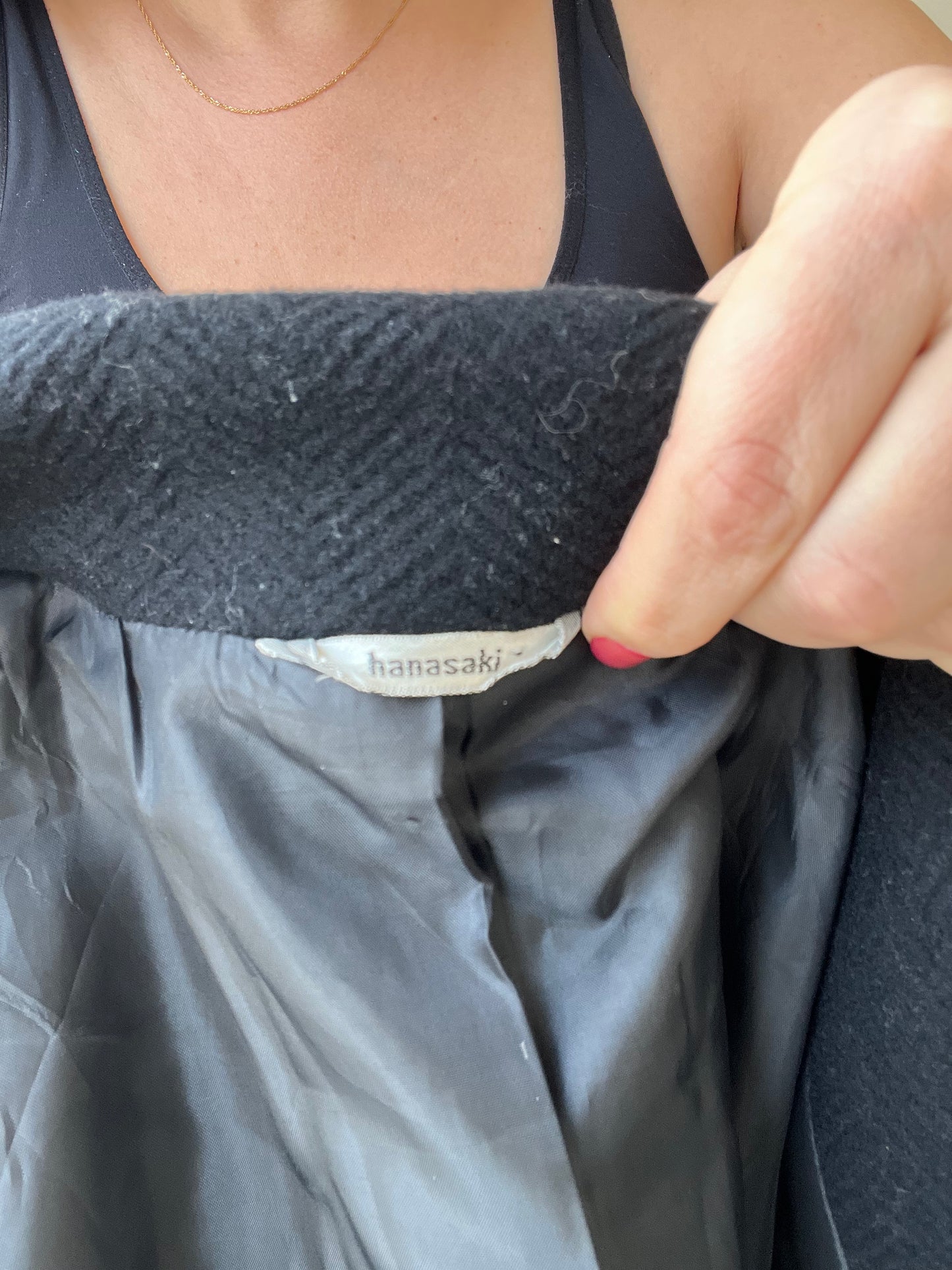 Black Chevron Double Breasted Jacket - Size 11/12