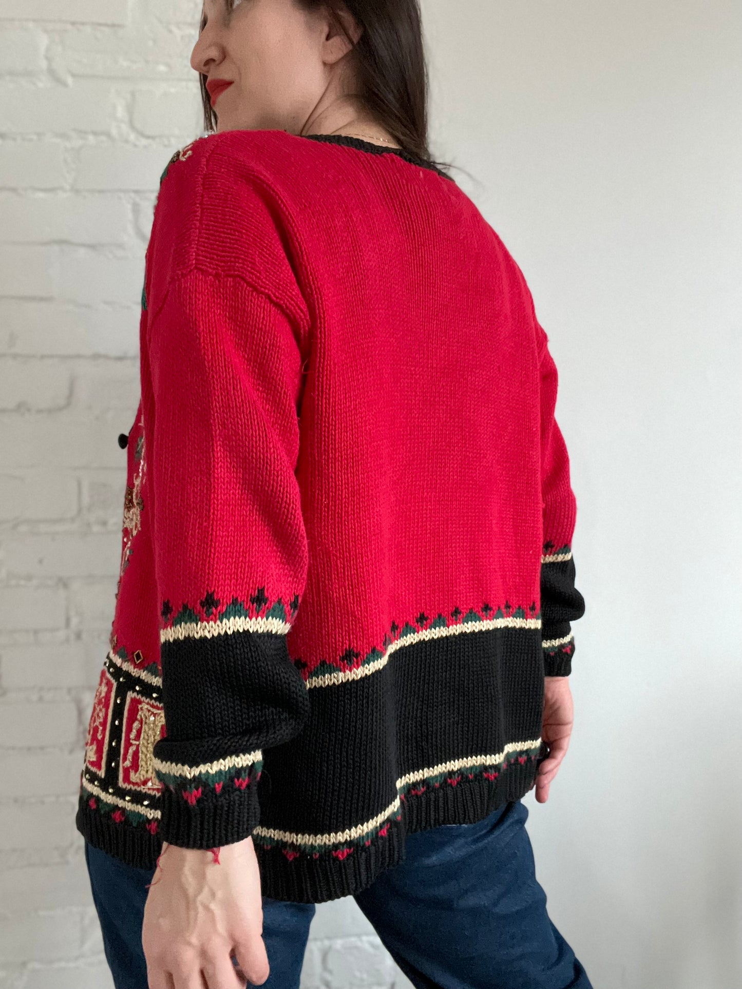 Striking Noel Knit Sweater - L