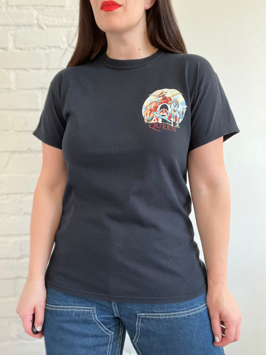 2000s Queen Crest Logo T-shirt - M