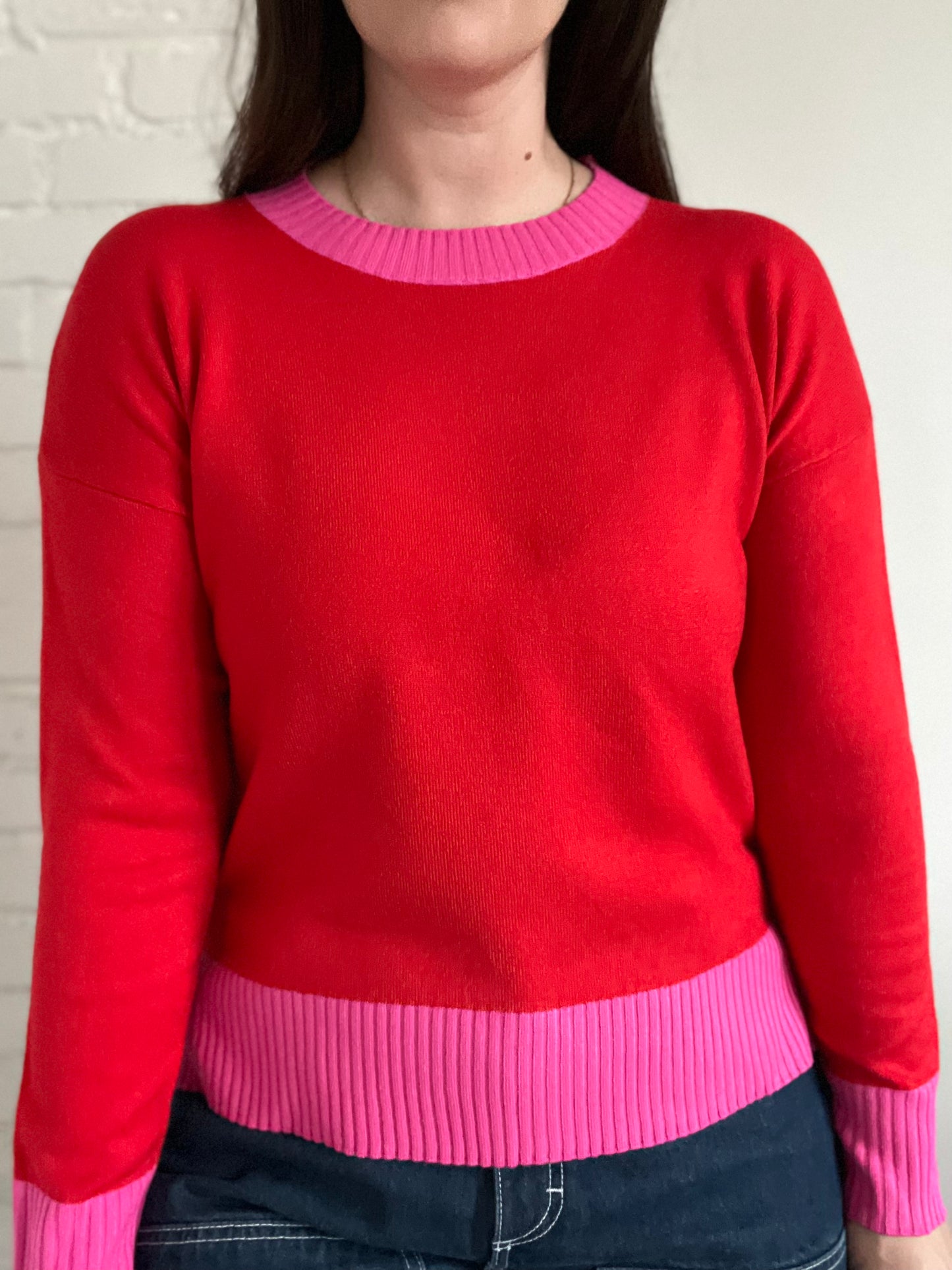 Two-Tone Love Sweater - M