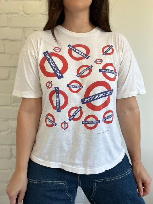 90s Underground London Transport Tee - L