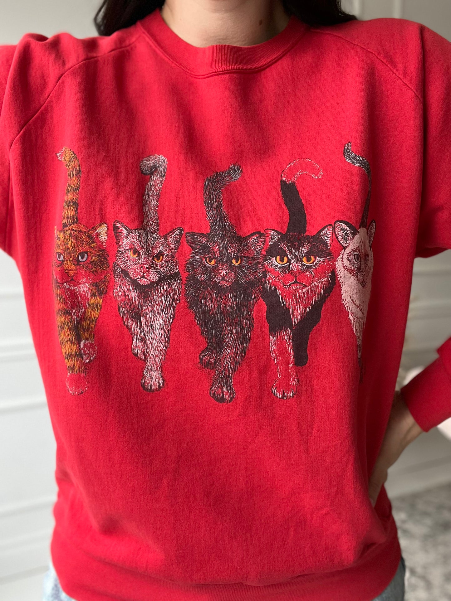 Vintage Cats Sweater  - Size S/M/L