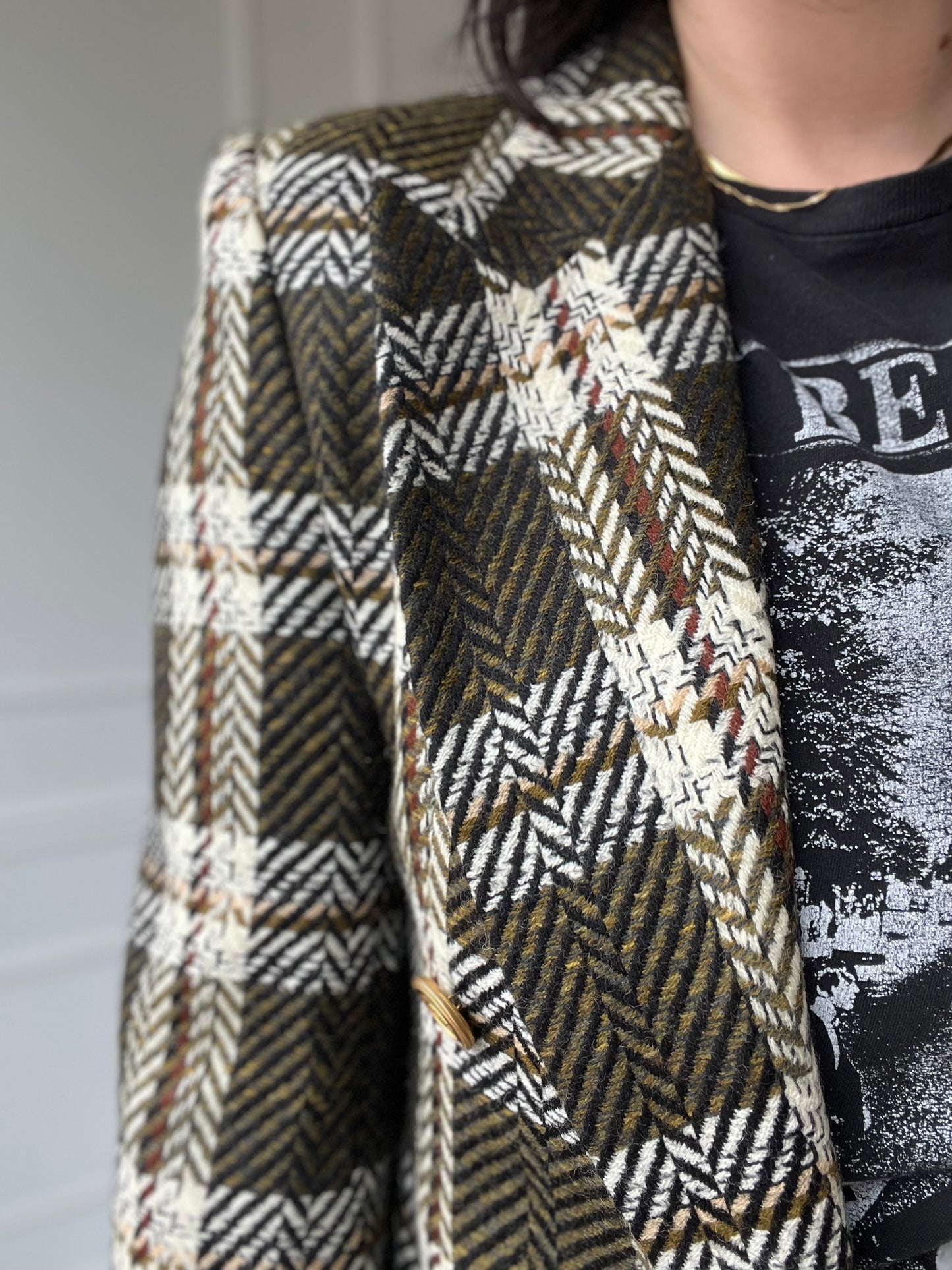 Vintage St. Sophia Paris Tweed Crest Blazer - Size M