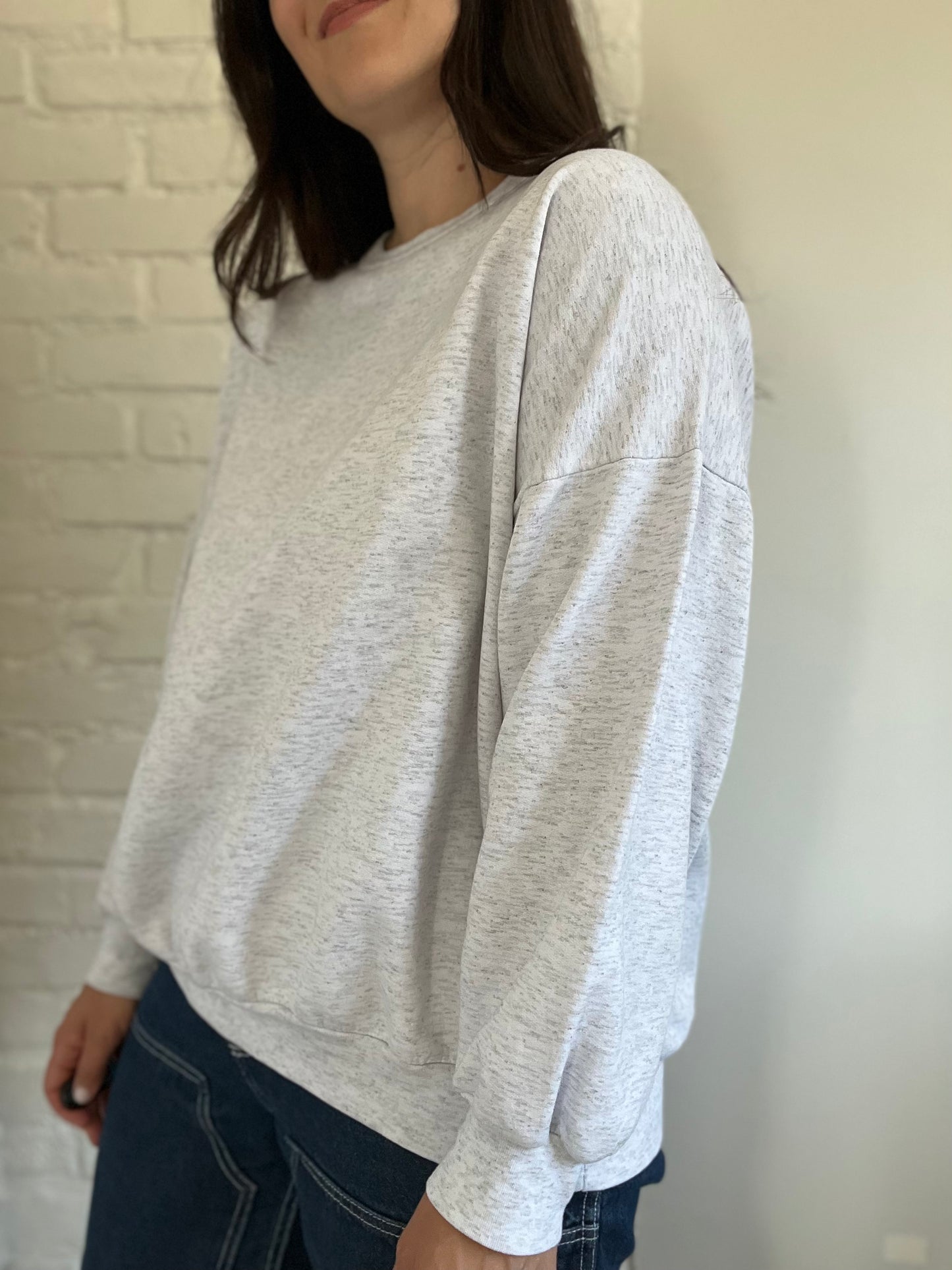 Heather Grey Relaxed Sweater - Size XL