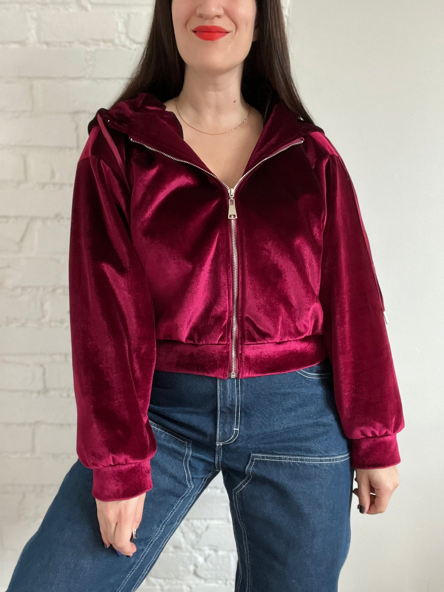 Velvet Puffer Jacket - L