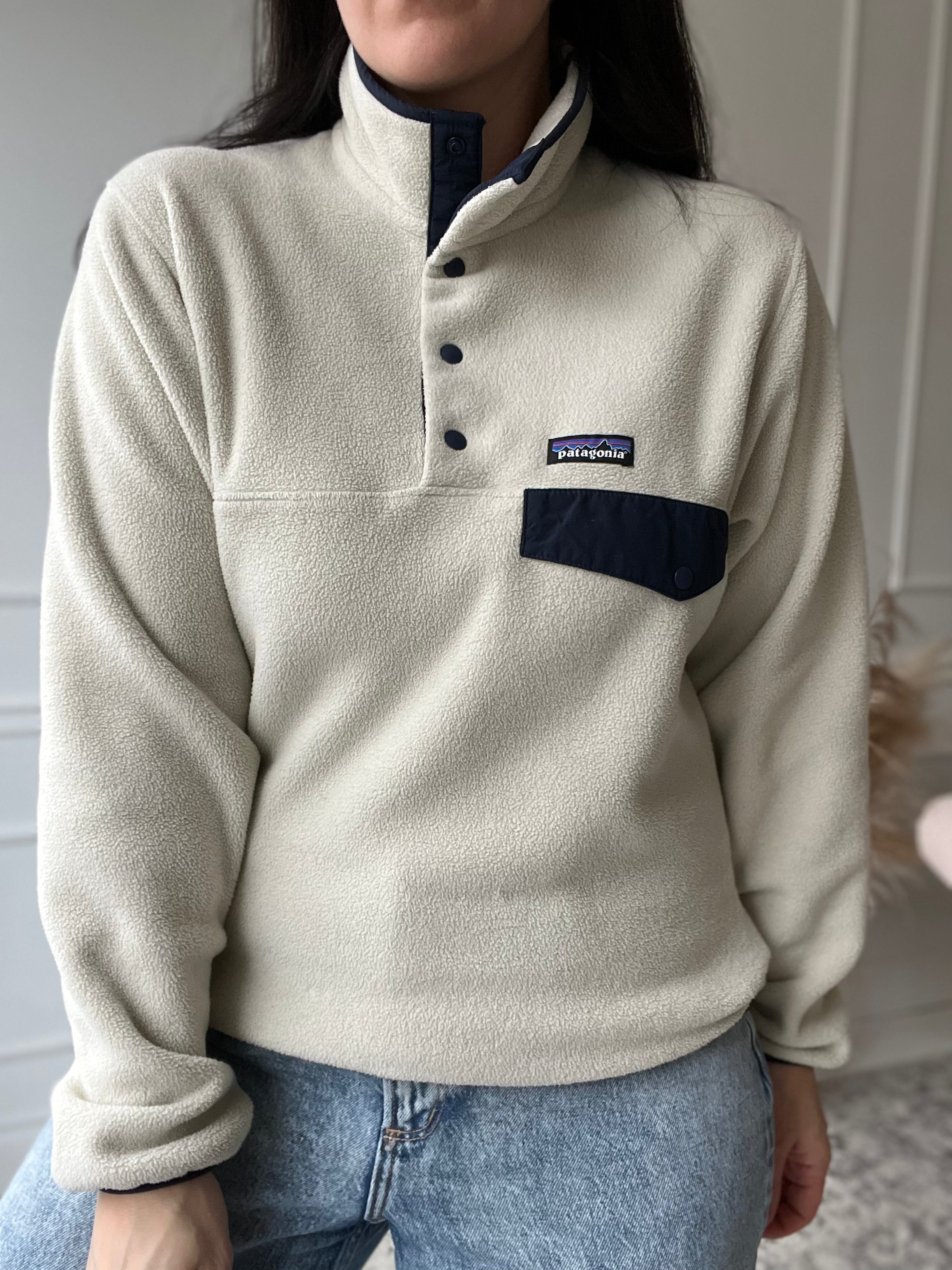 Cream Patagonia Synchilla Fleece Size M L