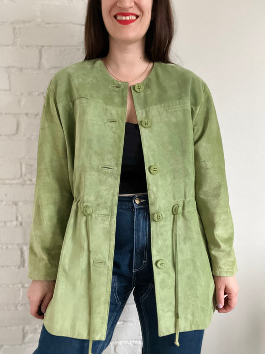 Sage Green Danier Suede Vintage Jacket  - M