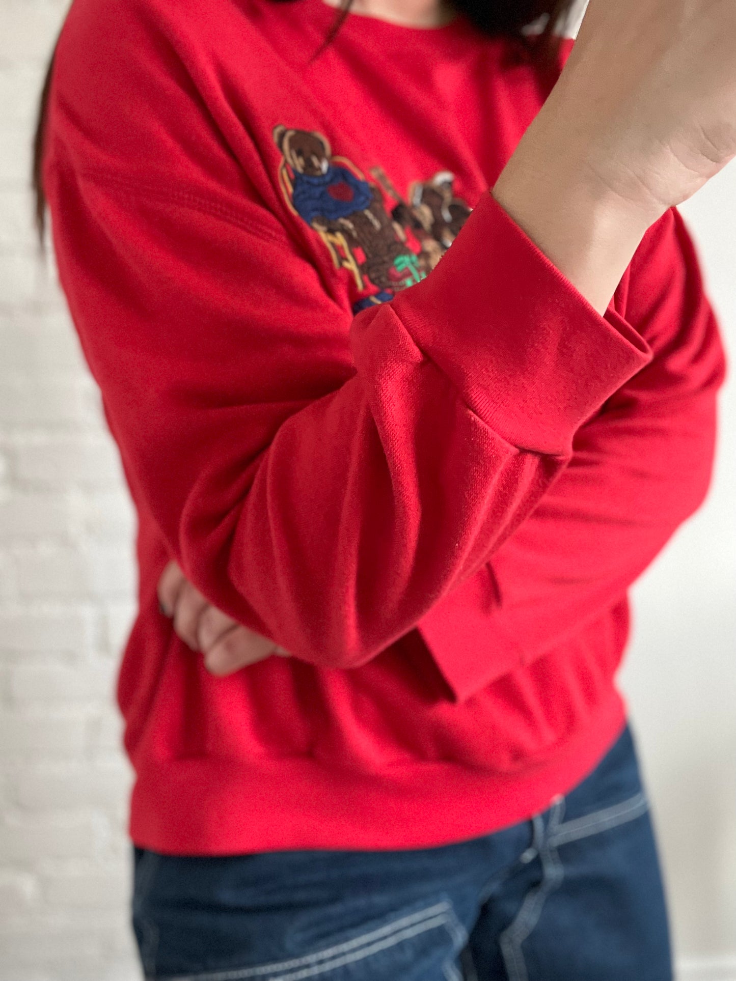 Vintage Teddy Bear Holiday Sweater - L