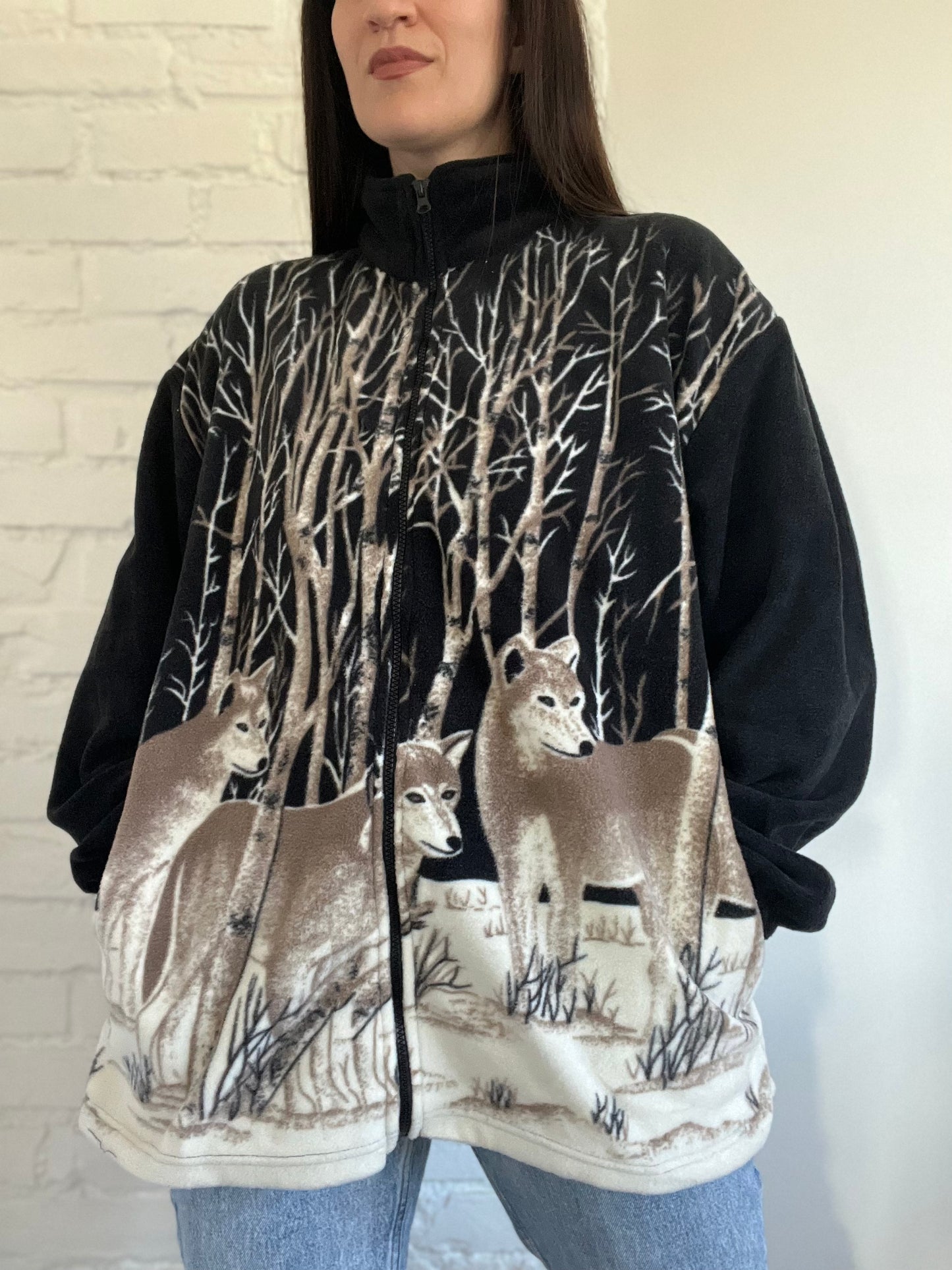Winter Deer Forest Fleece - XL