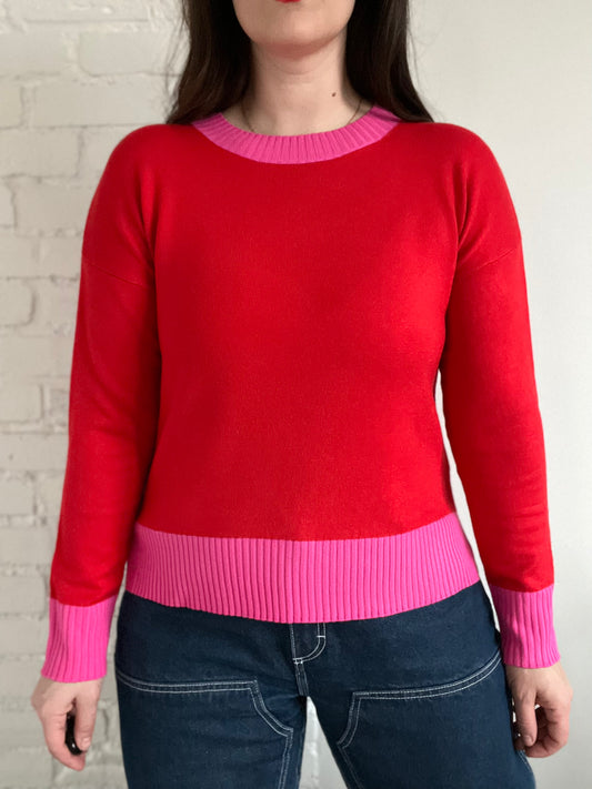 Two-Tone Love Sweater - M